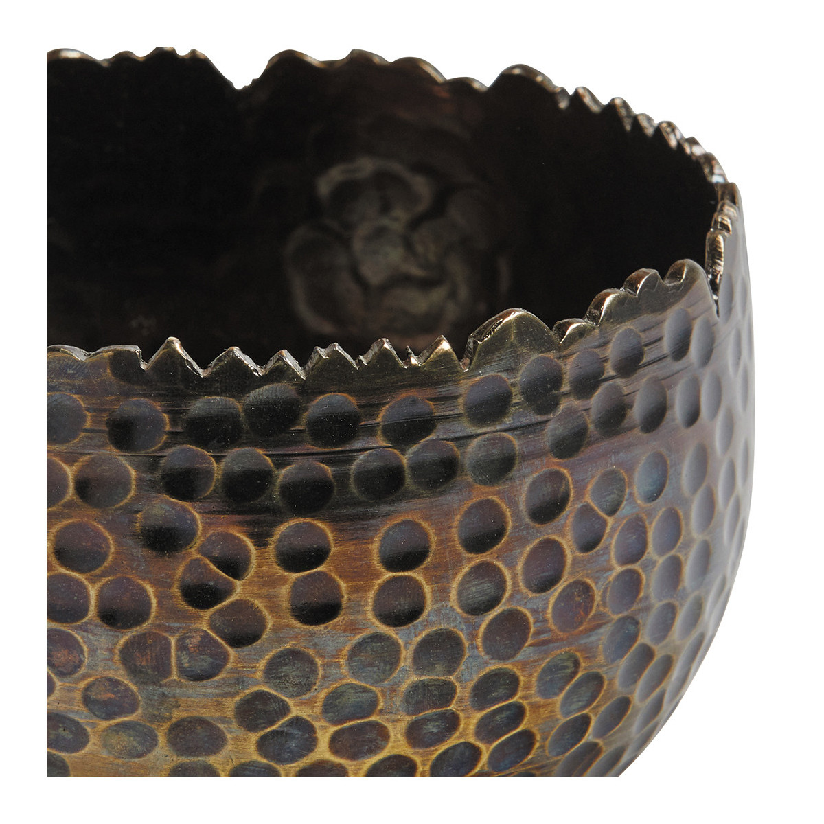 Oxidized brass candle holder BLANC D'IVOIRE Golden