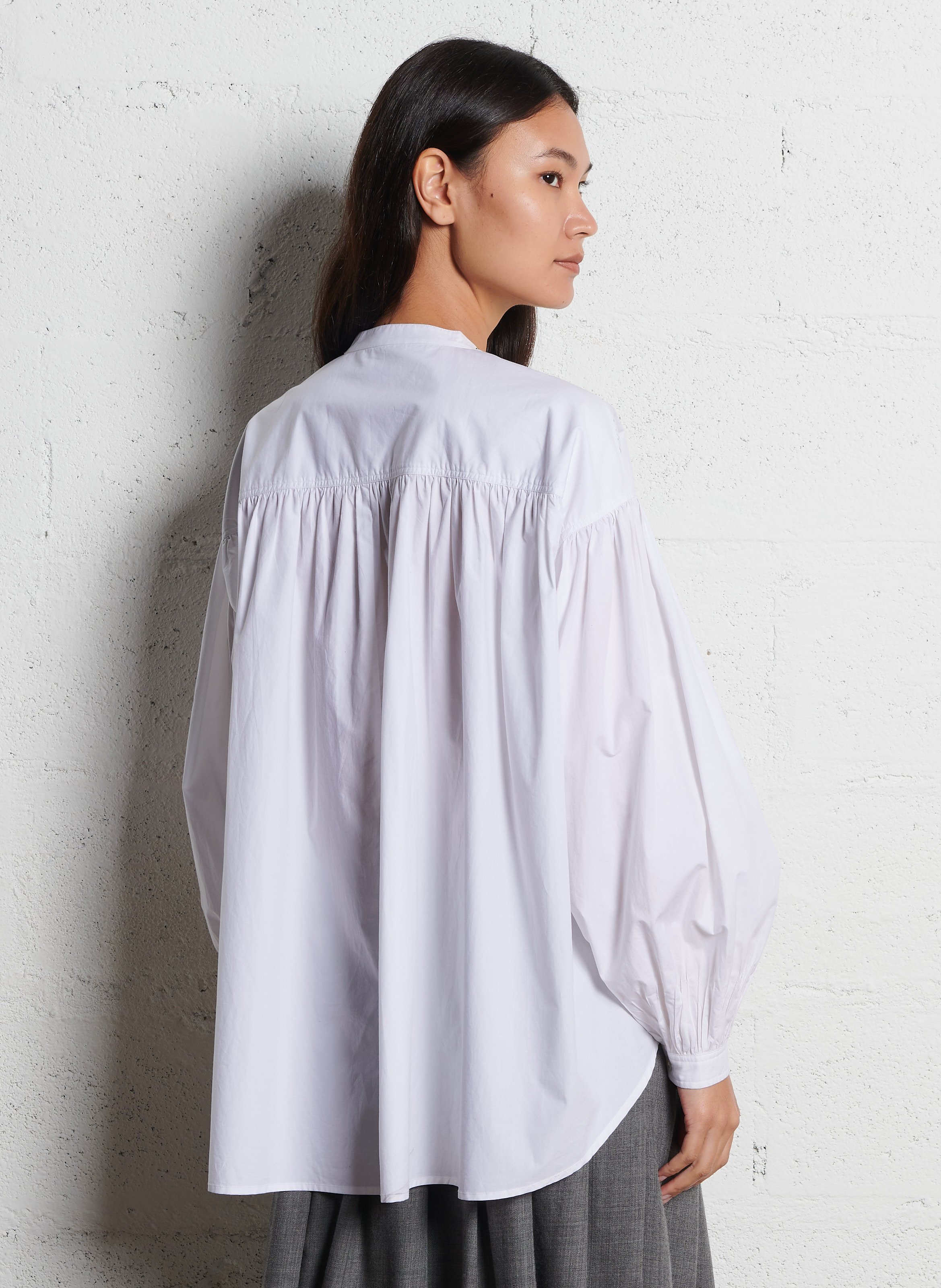 Loose-fit cotton blouse LAURENCE BRAS White