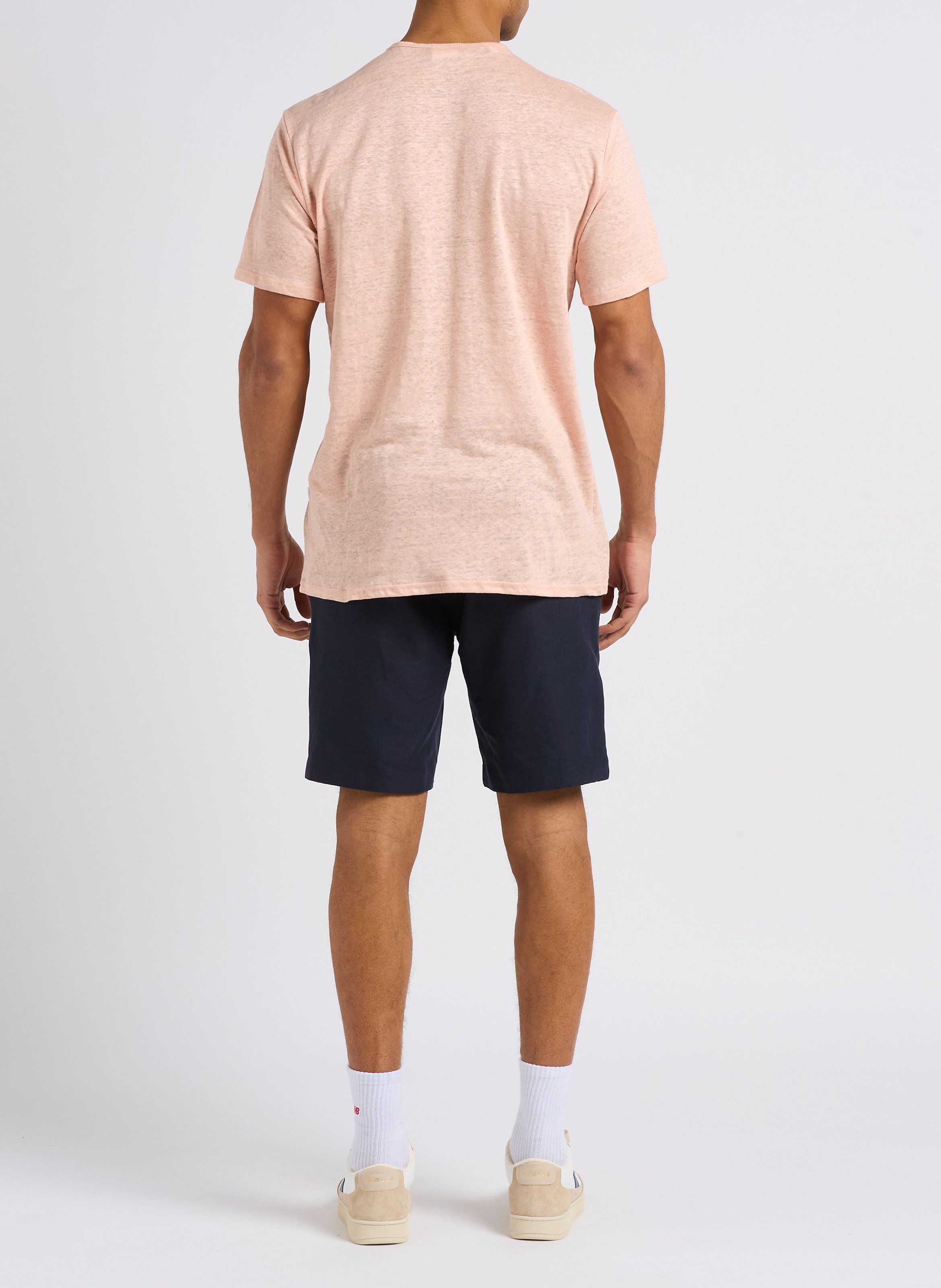 Tee-shirt col rond en lin  SELECTED Rose