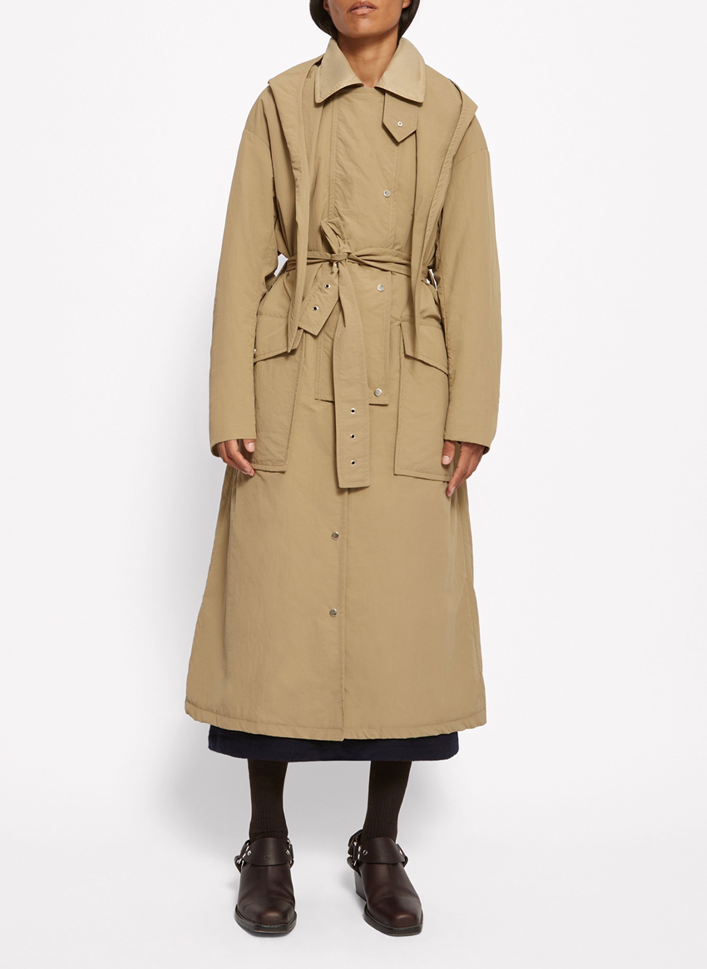 Trench col classique à capuche ROSEANNA Beige