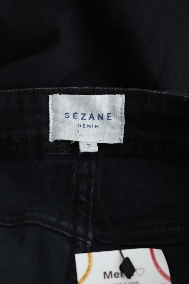 Cotton skinny jeans SEZANE - Seconde main Black