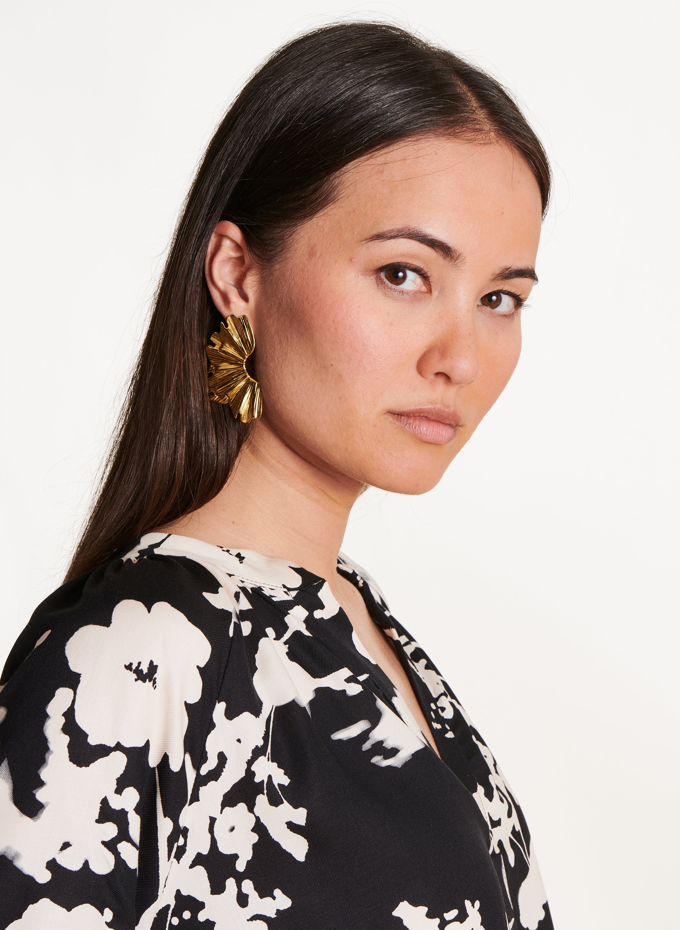 Boucles d'oreilles demi cercle LA FEE MARABOUTEE Jaune