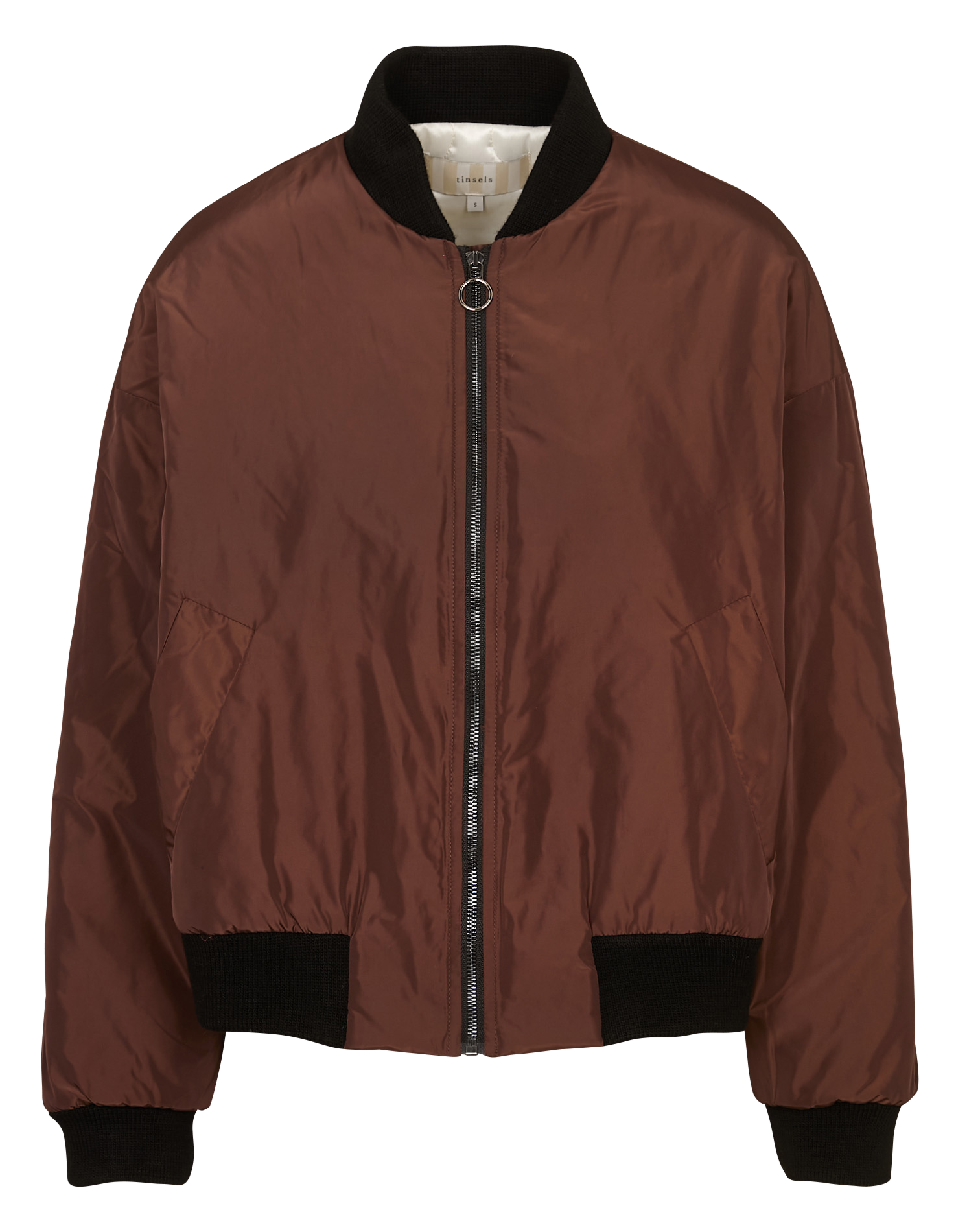 Veste col teddy  TINSELS Marron