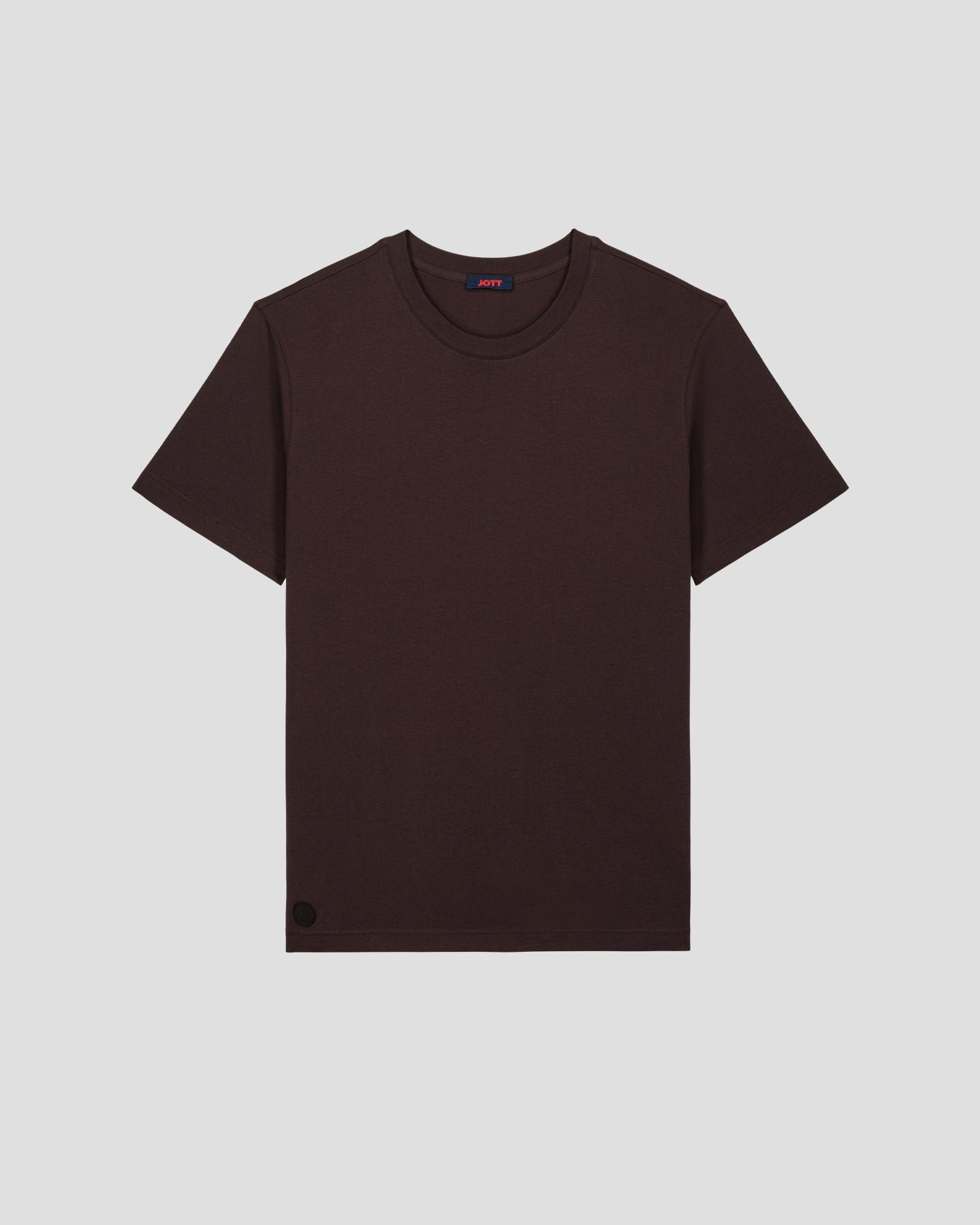 Round neck t-shirt in black coffee petro JOTT Brown
