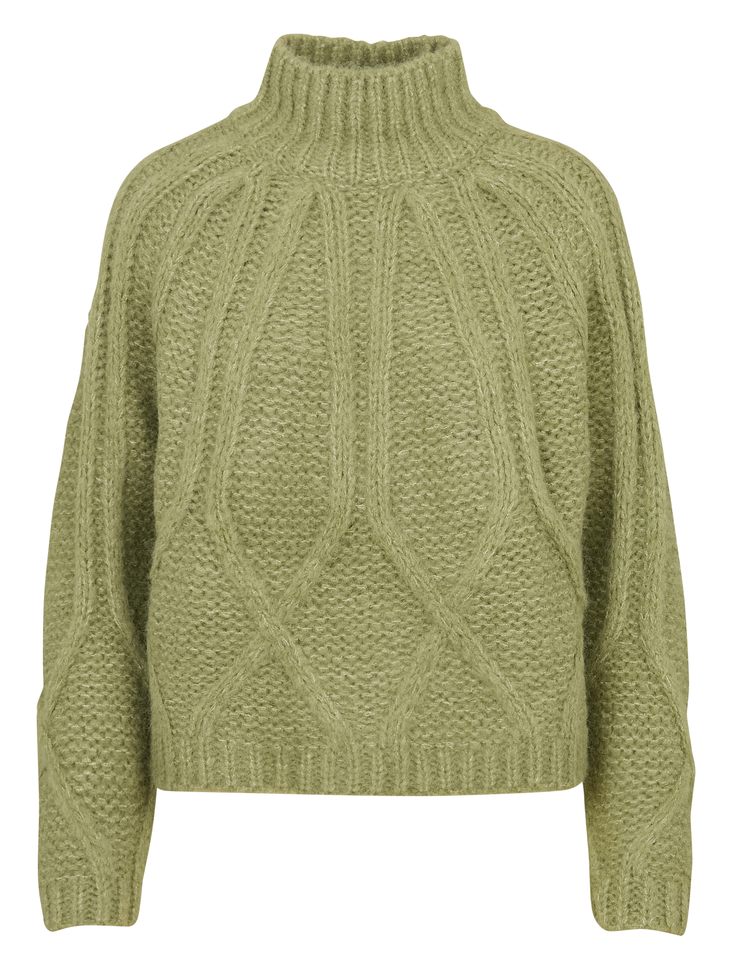 Pull col montant en maille fantaisie SEE U SOON Vert