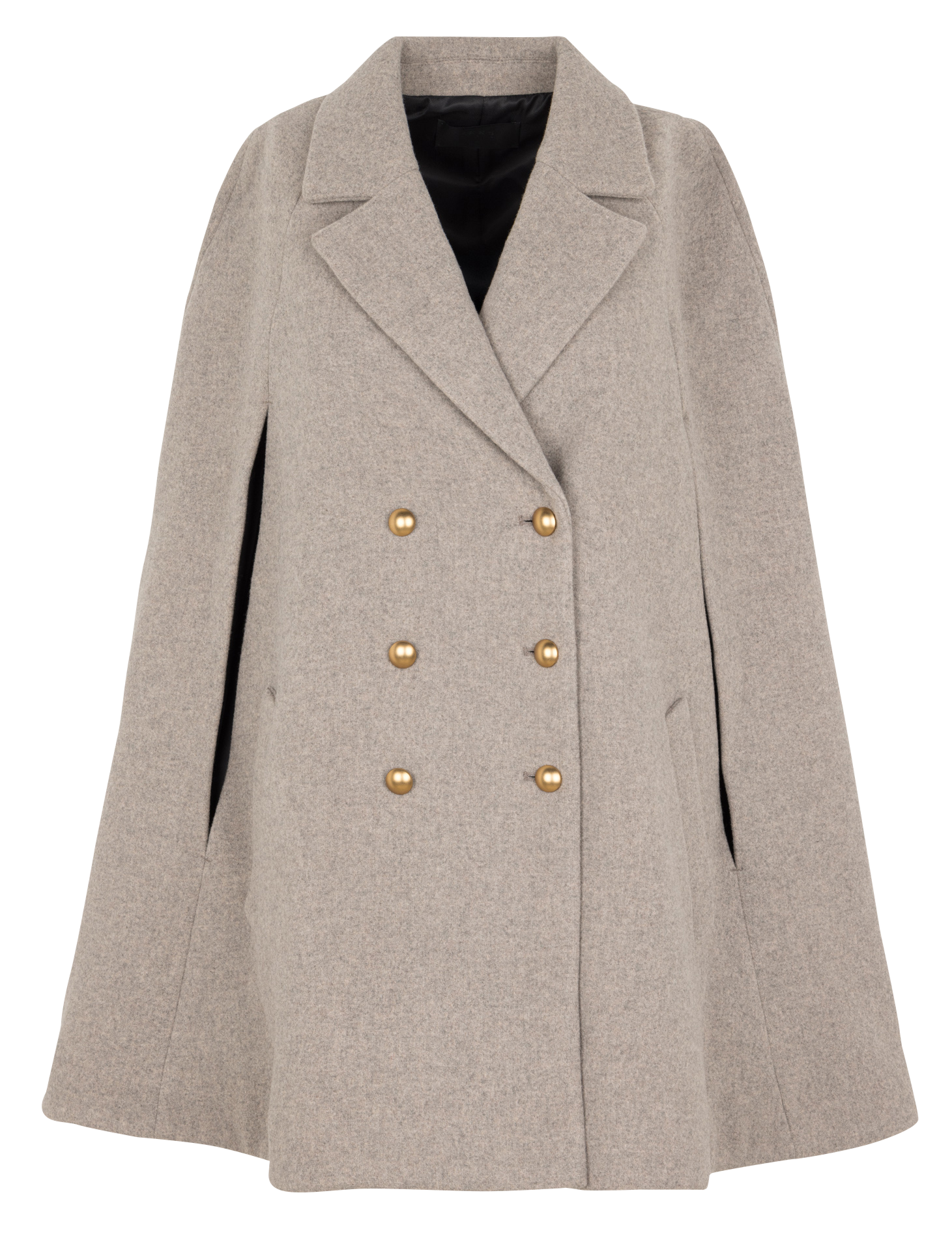 Wool-blend cape with tailored collar IKKS Beige