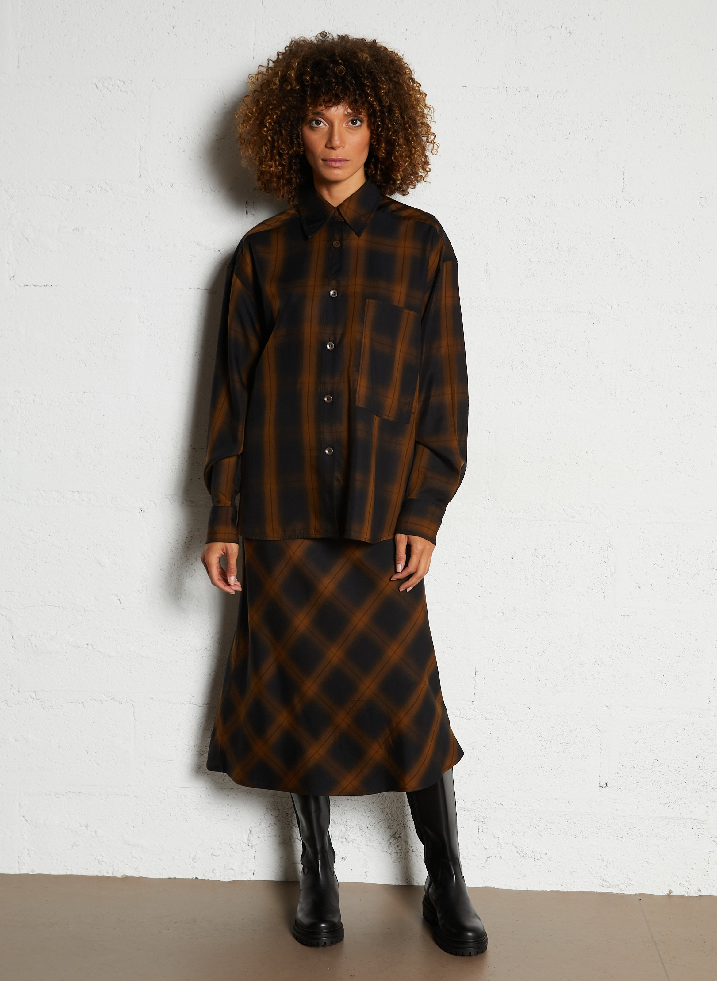 Flared skirt with patterns SEE U SOON Black