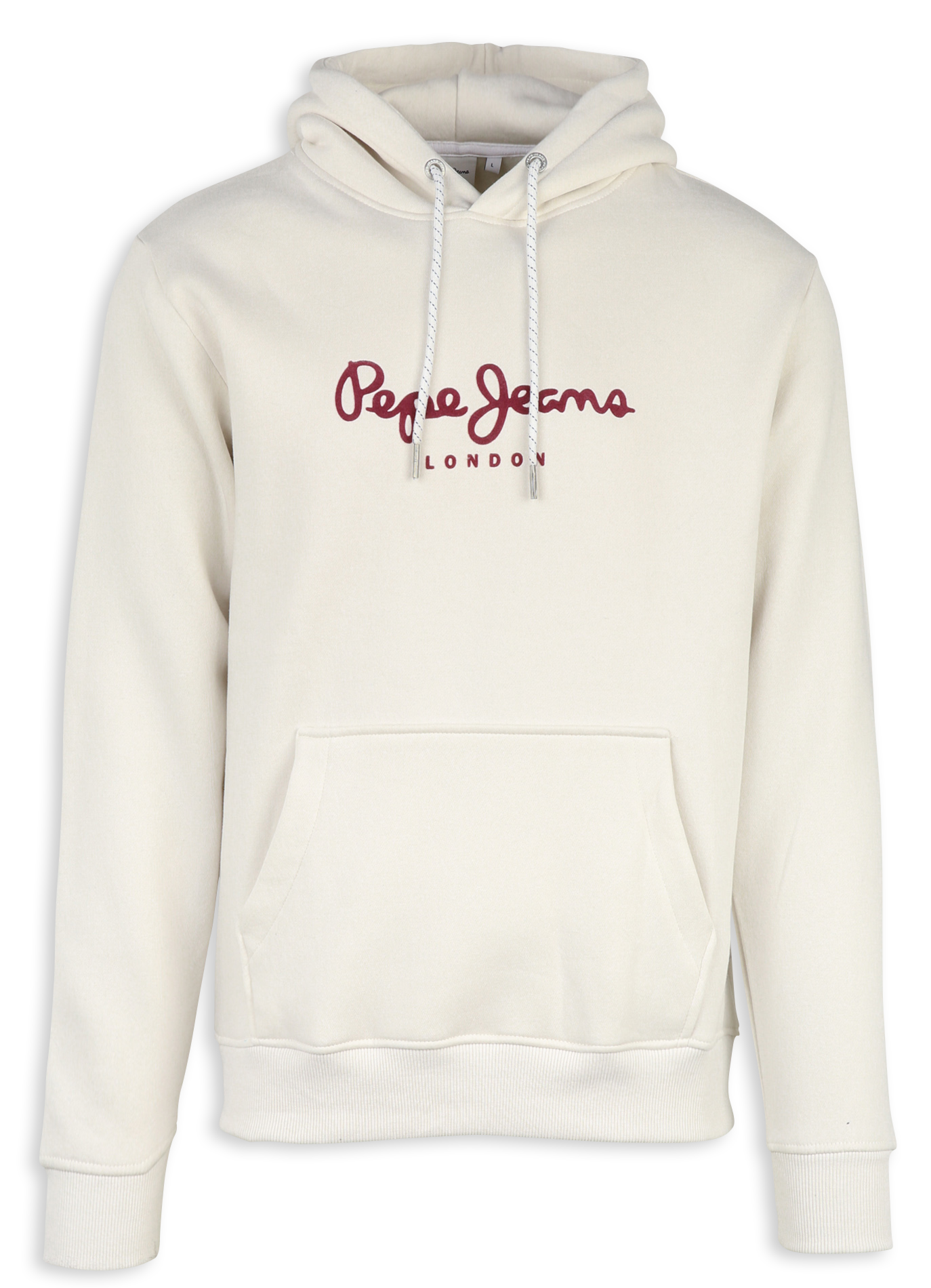 Sweat à capuche sérigraphie velours en coton mélangé PEPE JEANS Beige
