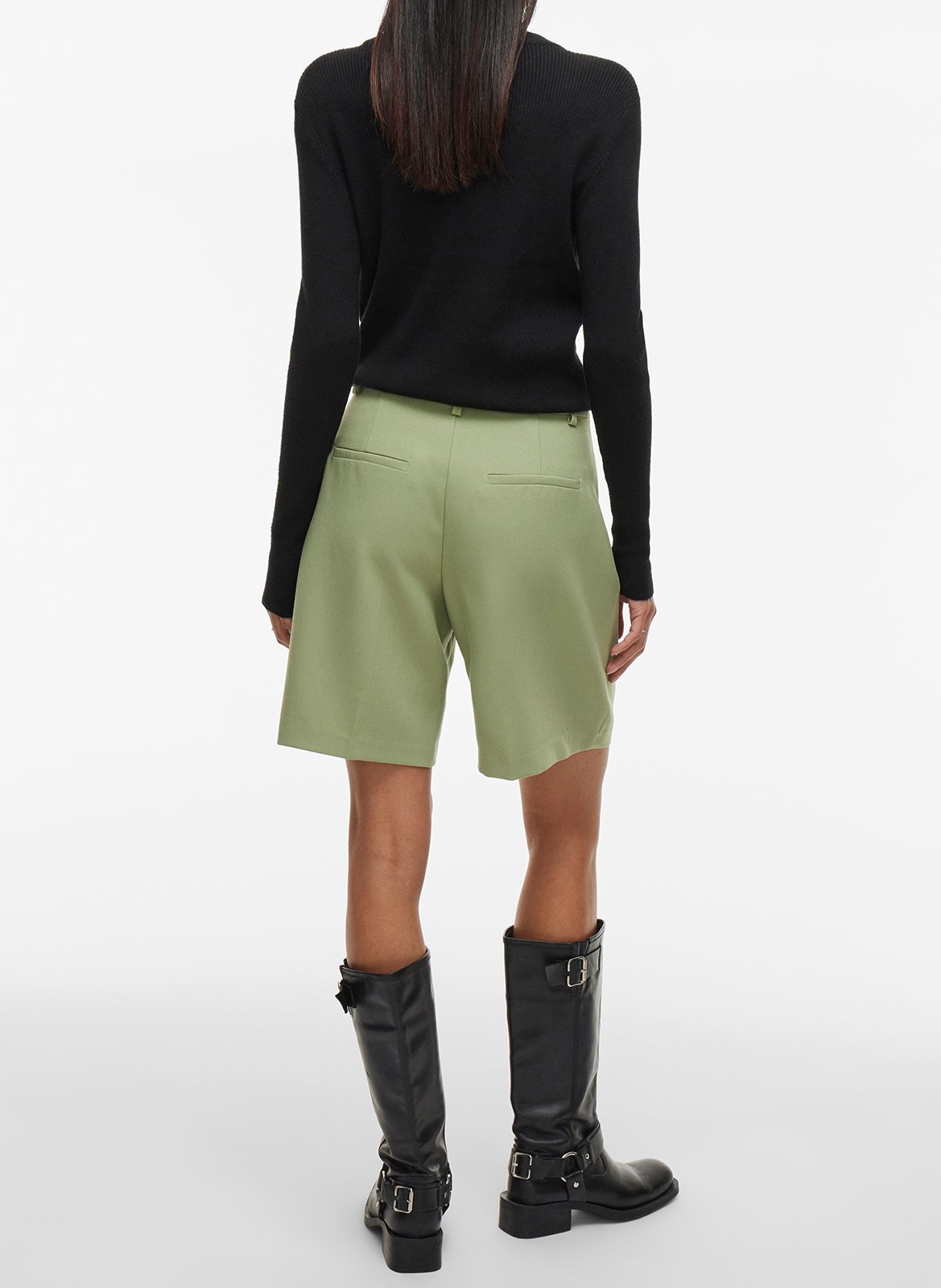 Straight-leg shorts with darts VILA Green