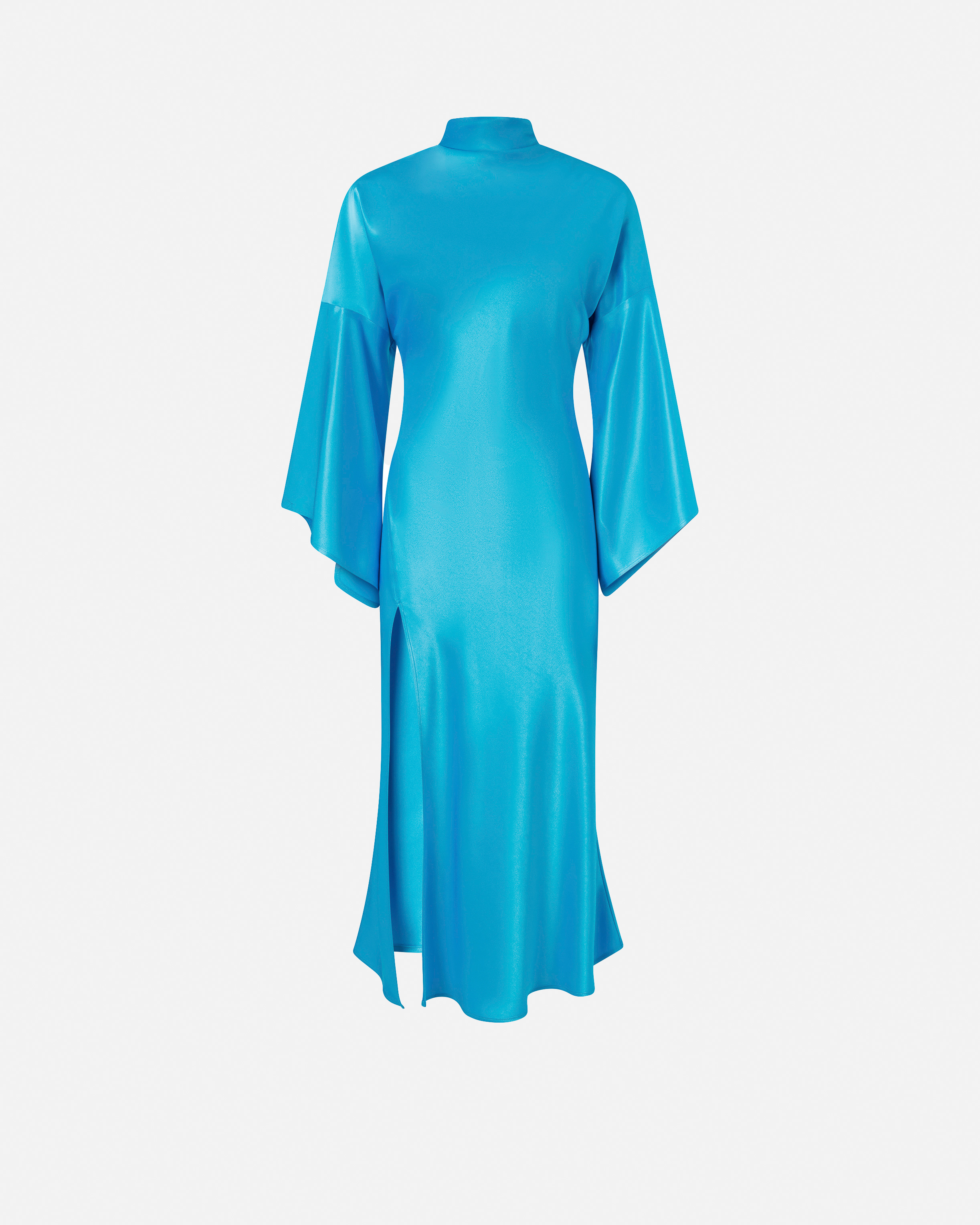 Flowy Long Satin Dress PINKO Blue