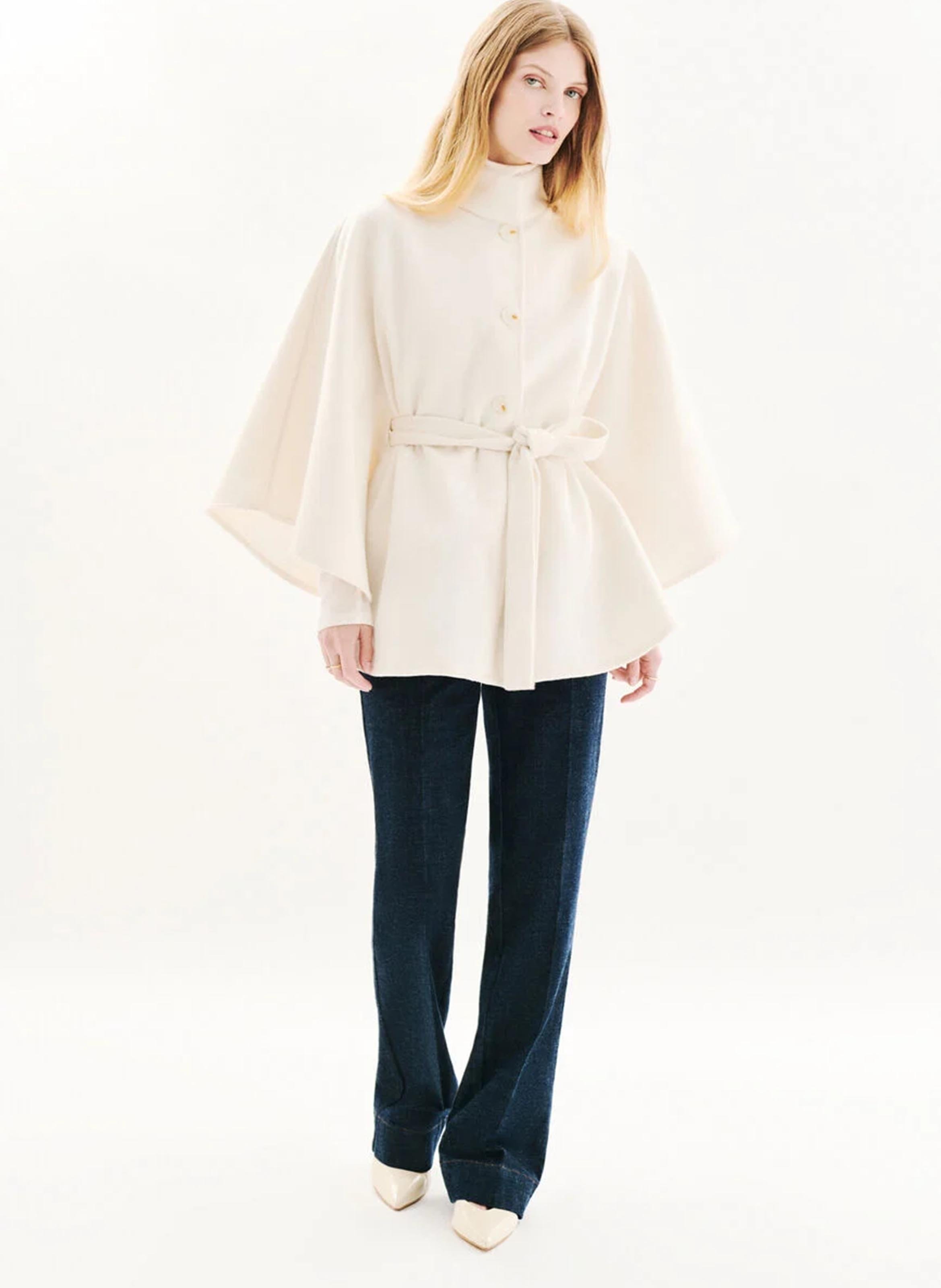 Poncho ample col montant CAROLL Beige