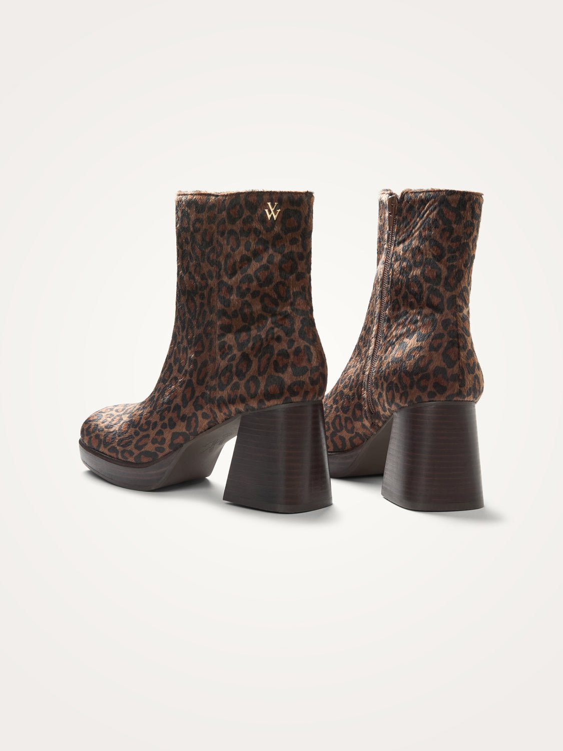 Bottines léopard à talon VANESSA WU Marron