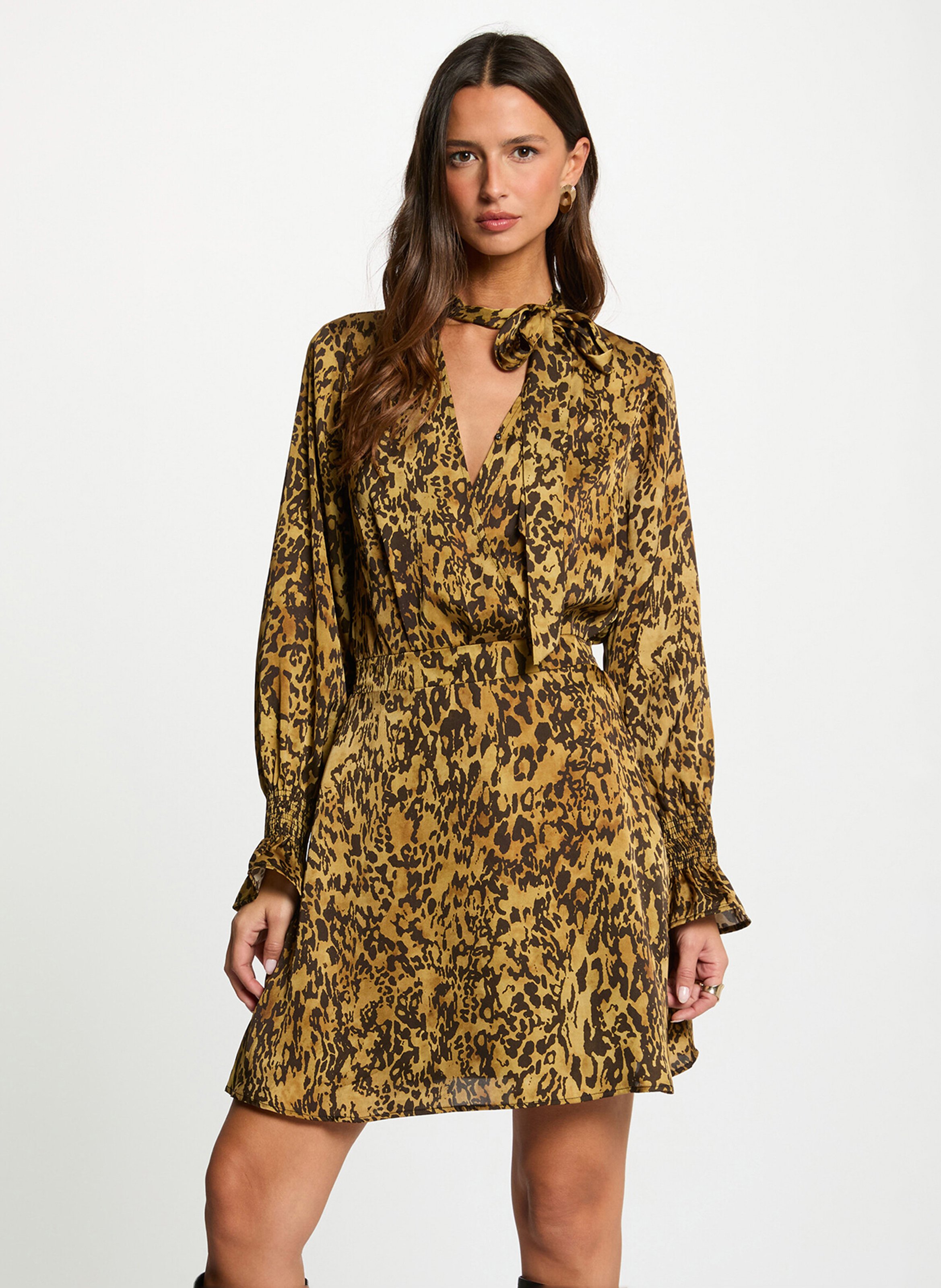 Korte jurk met strikkraag MORGAN Veelkleurig