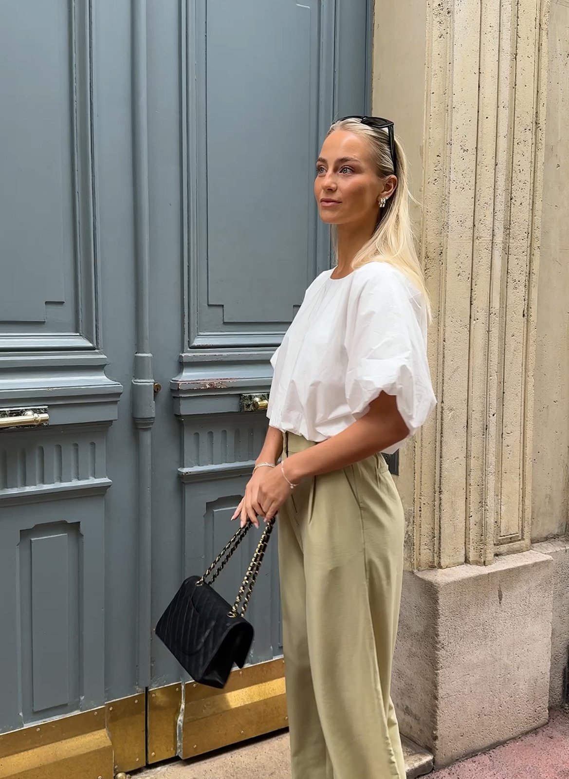 Top oversize en coton bio VILA Blanc