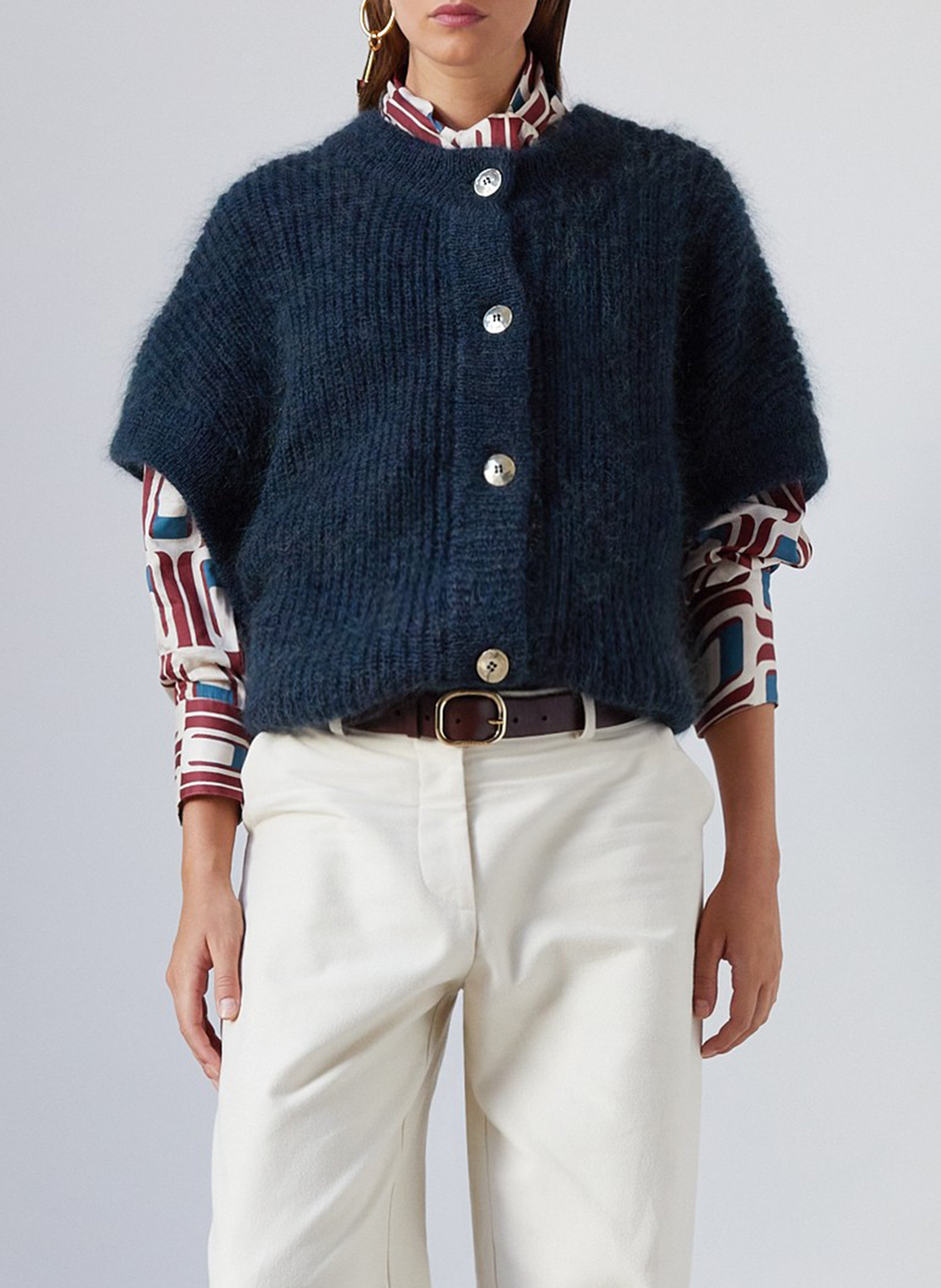 Gilet ample duveteux en laine mélangée THE LABEL EDITION