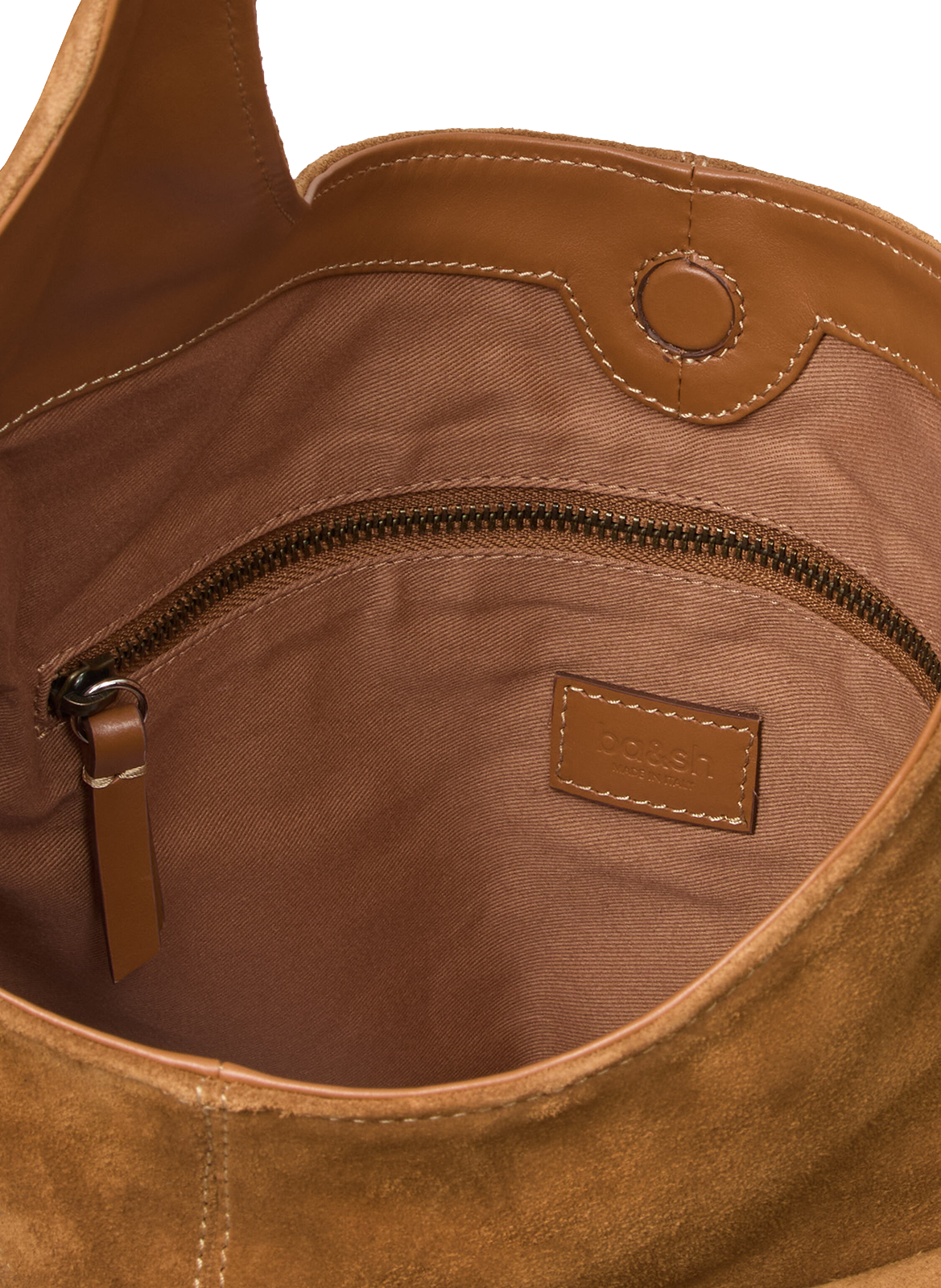 Schoudertas met meerdere zakken van leer BA&SH Bruin