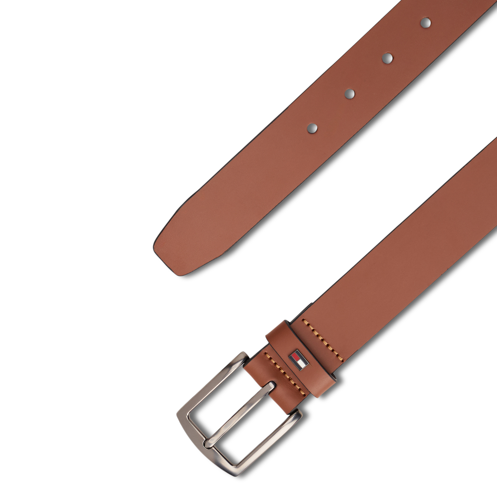 Plain leather belt with buckle TOMMY HILFIGER Brown