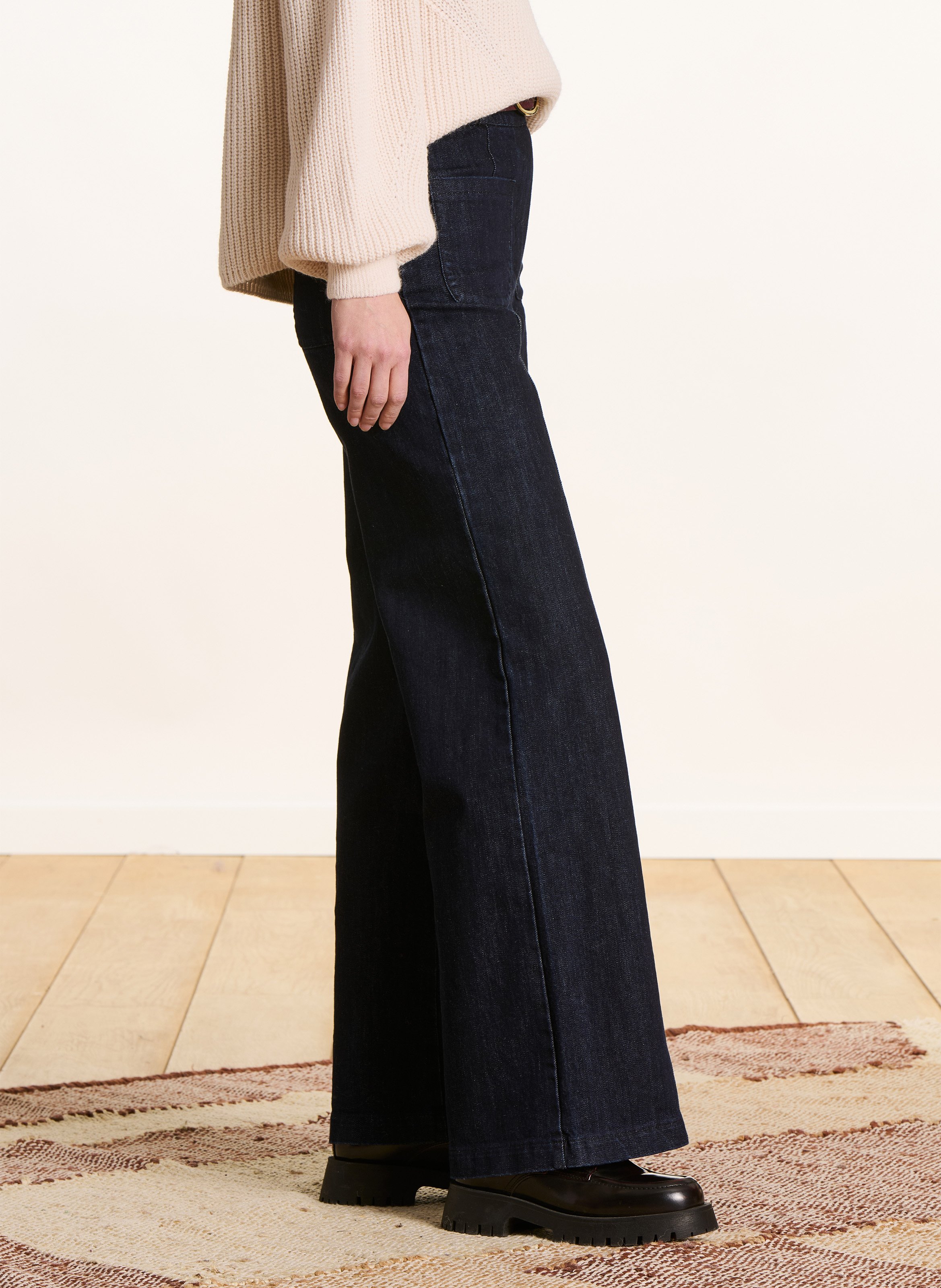 Bootcut flared cotton-blend jeans LA FEE MARABOUTEE Blue