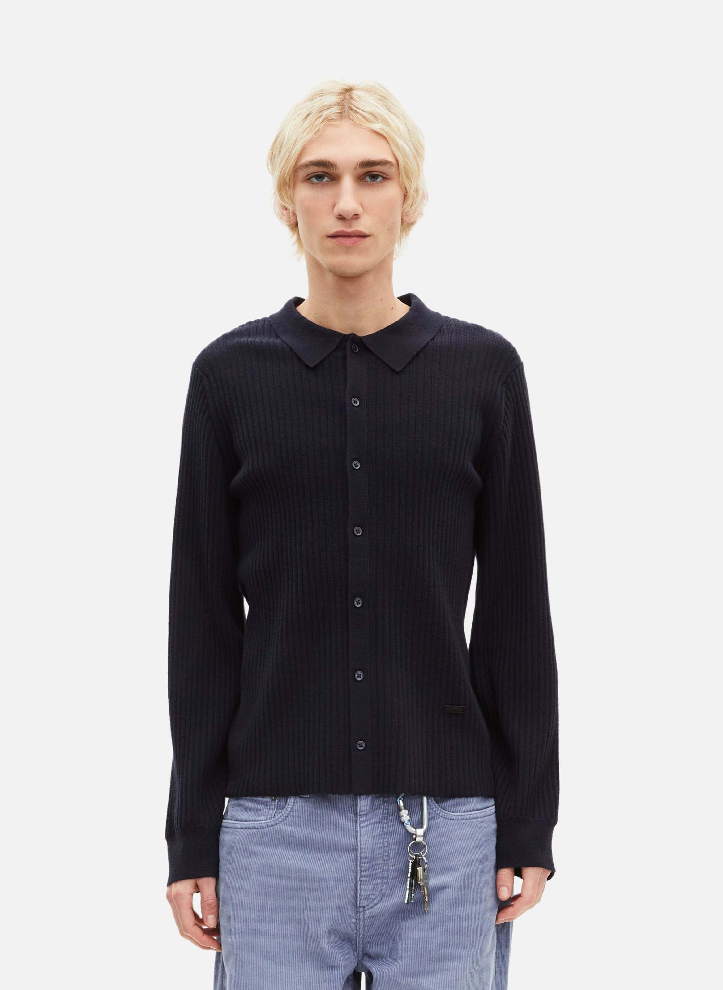 Ribbed cardigan THE KOOPLES Blue