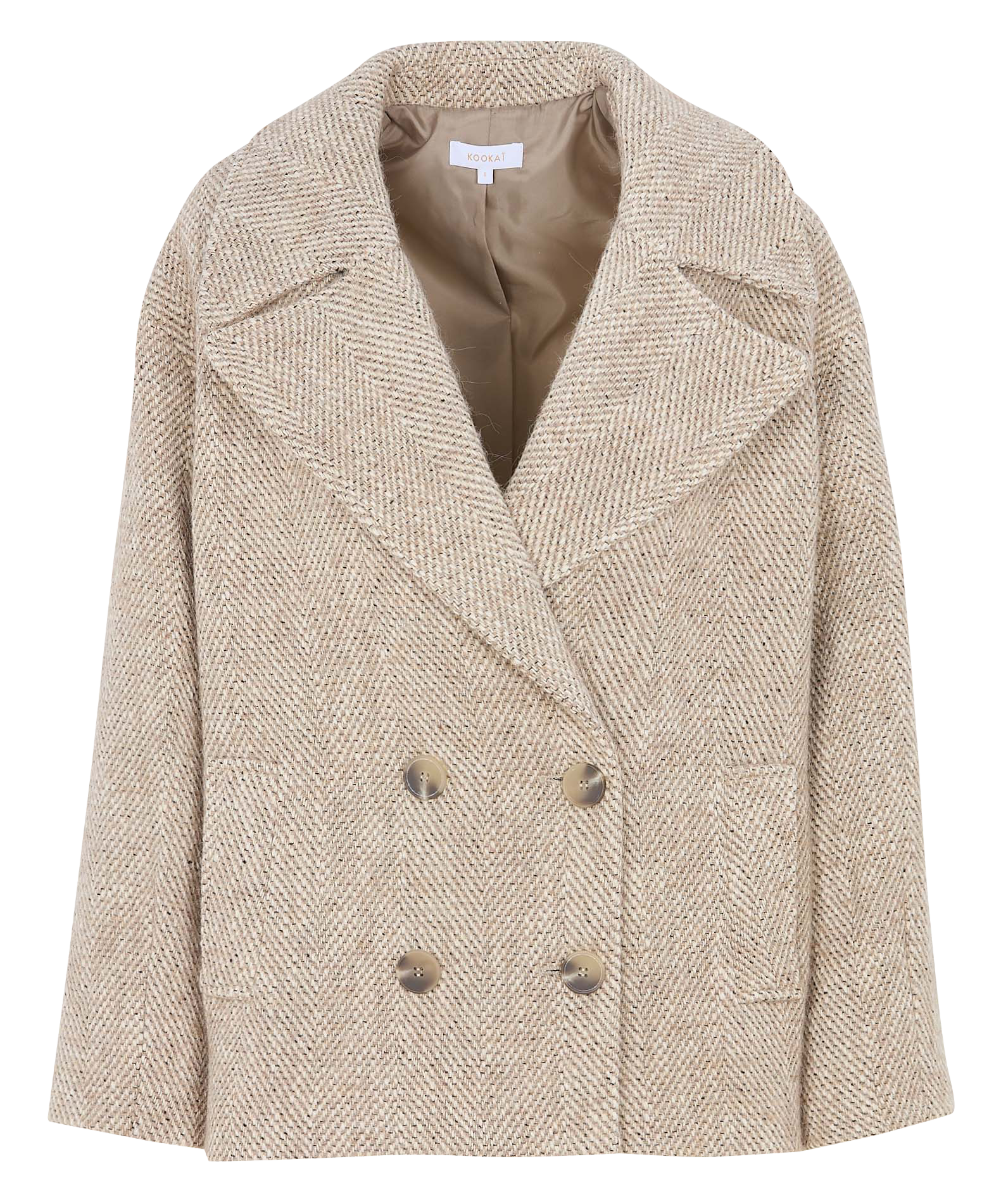 Cabas boutonné en maille chinée KOOKAI Beige