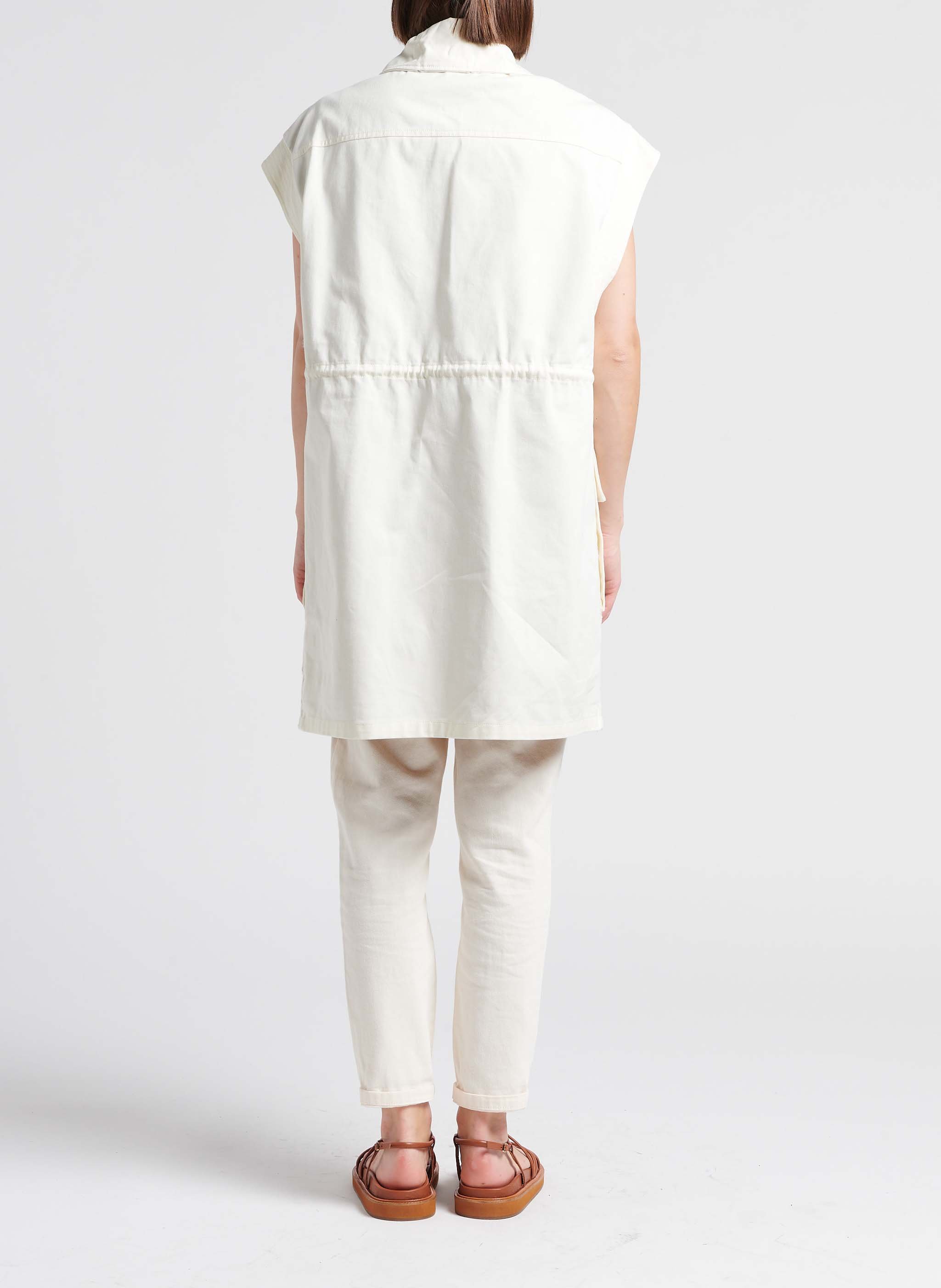 Pantalon chino 7/8ème en coton  Beige