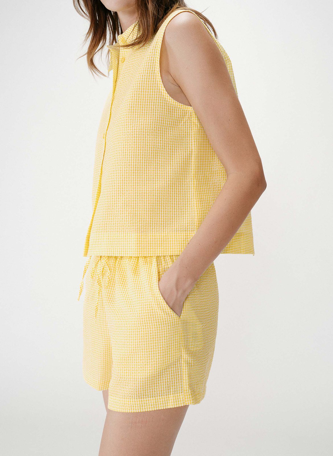 Short à carreaux GRACE ET MILA Jaune