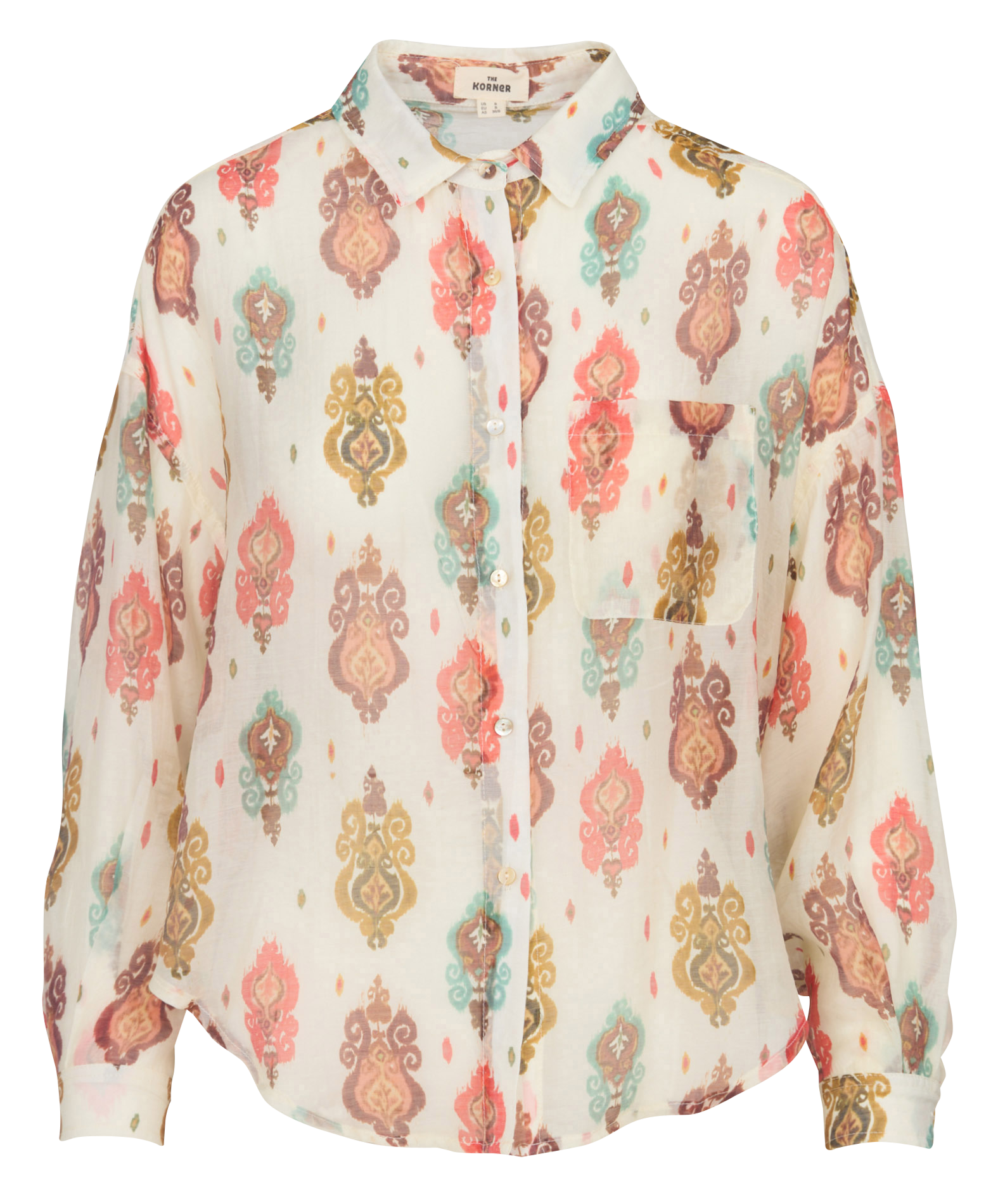 Chemise ample col classique en voile imprimé THE KORNER Multicolore