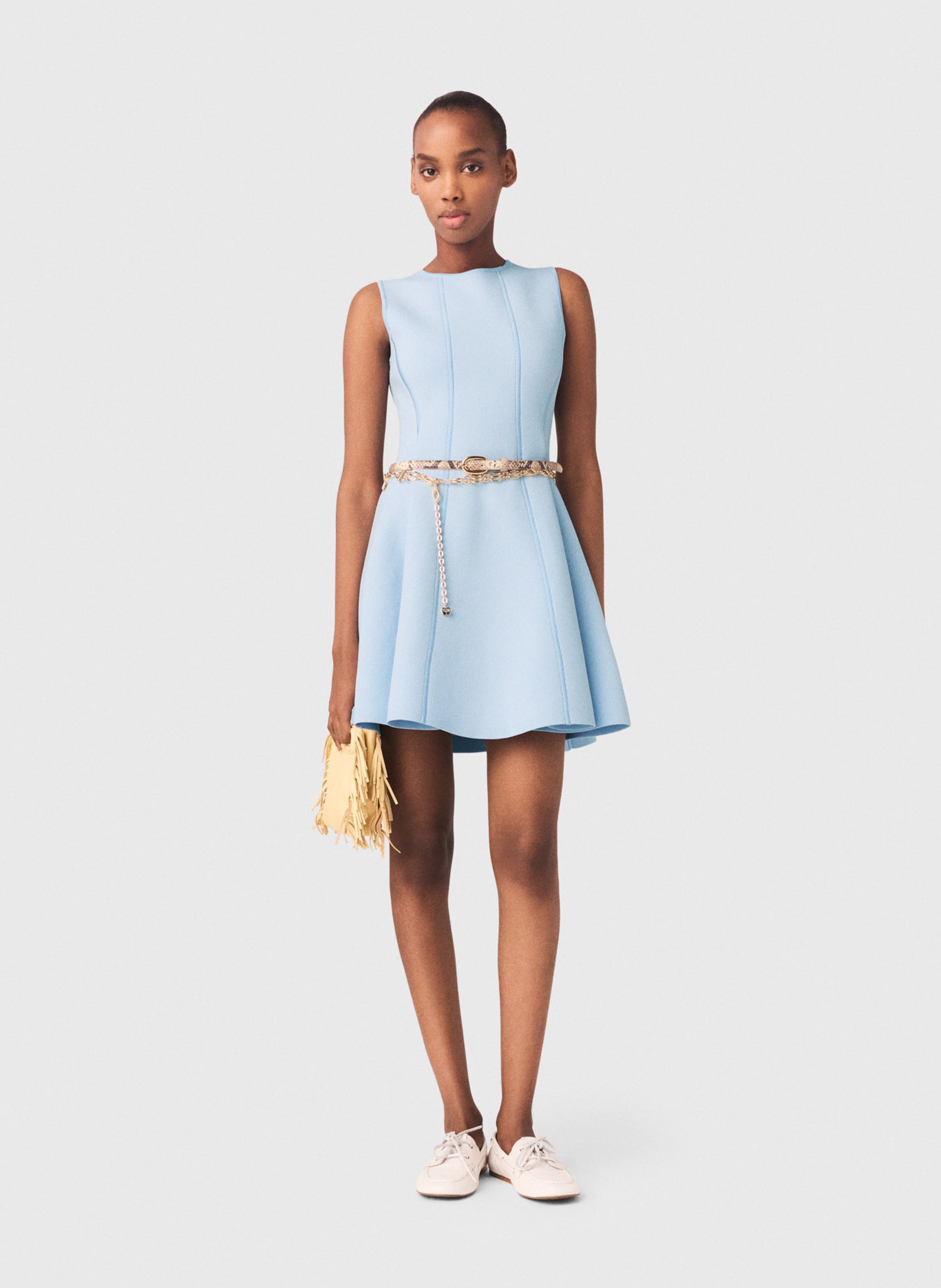 Korte jurk met ronde hals MAJE Blauw