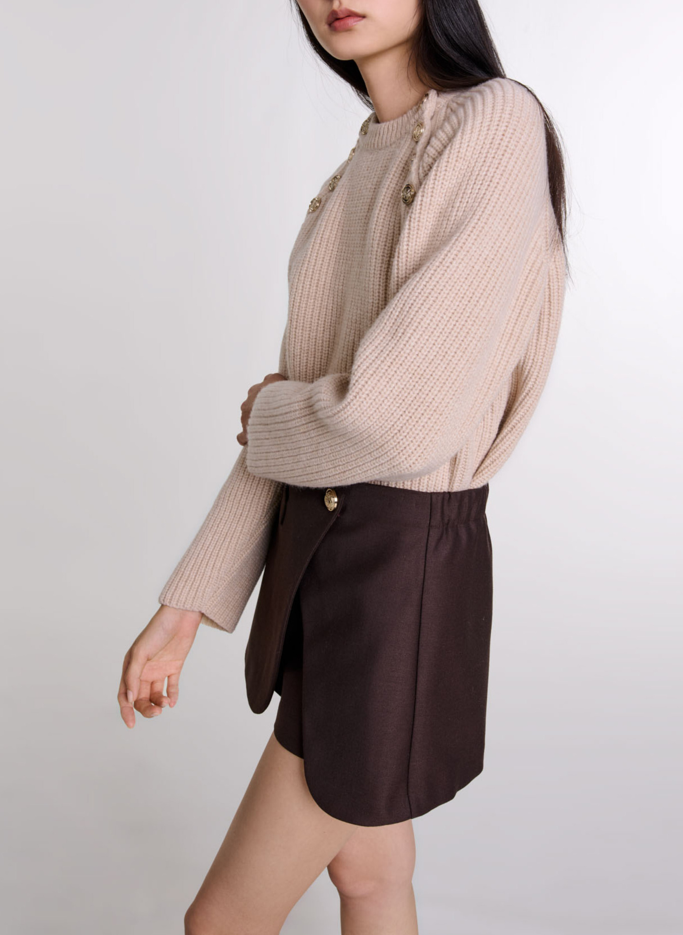 Minirokje met korte broek MAJE Bruin