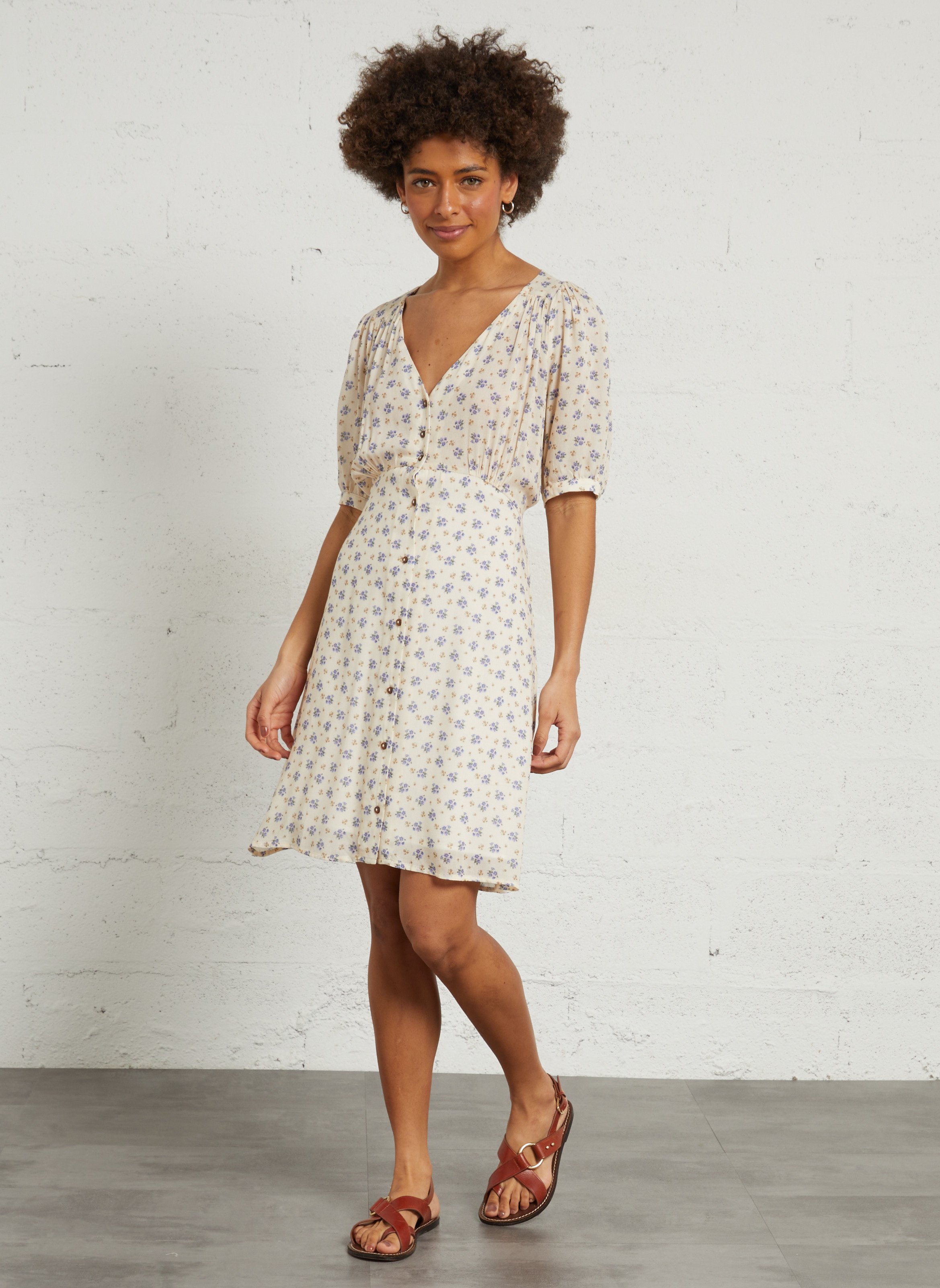 Bedrucktes Kleid EMILE ET IDA Blau