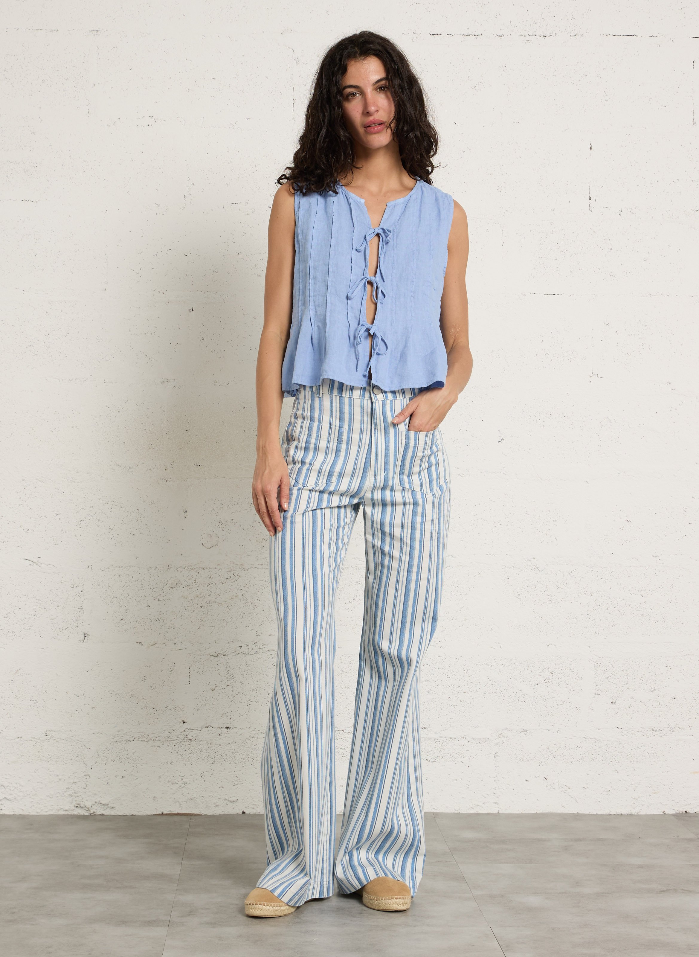 Espadrilles en cuir velours MELLOW YELLOW Beige