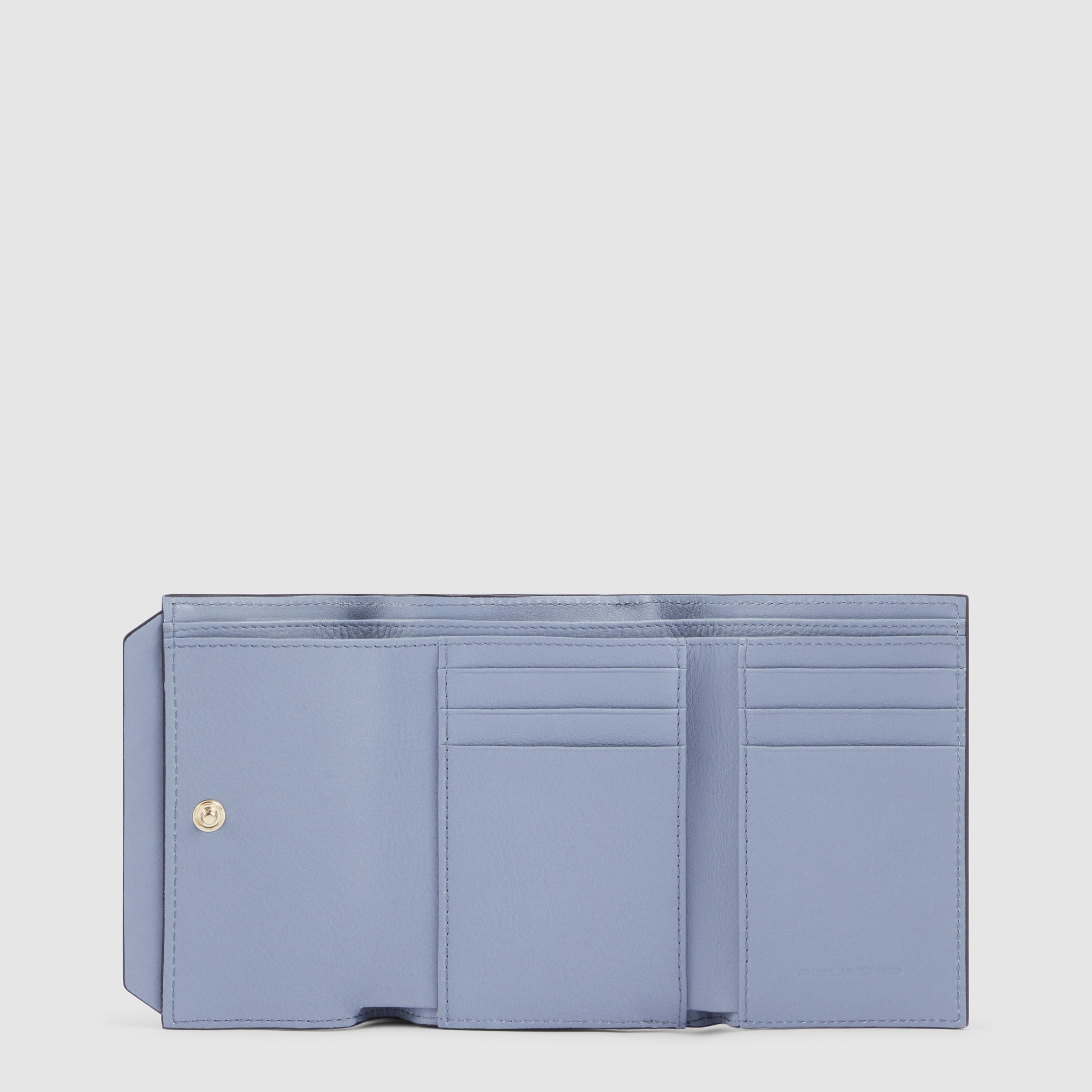 Women's three-fold wallet, small size Blue