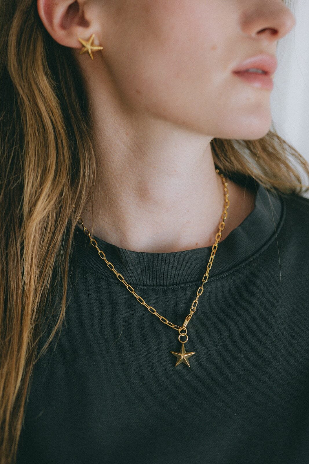 Maxi gold-plated star necklace Golden