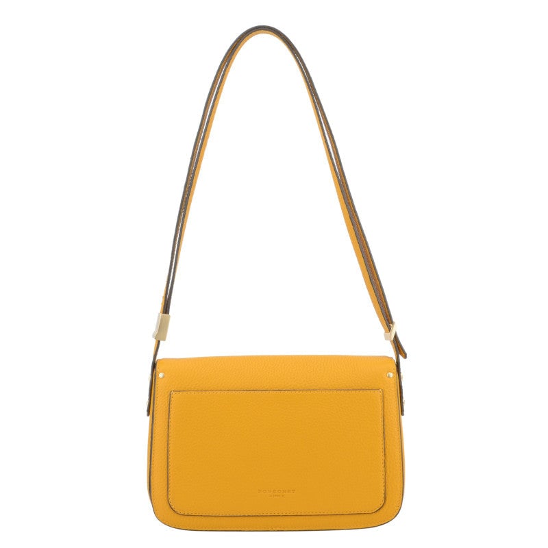 Crossbody bag in cowhide leather POURCHET Orange