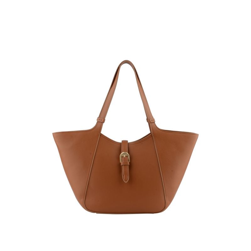 Sac porté épaule en cuir de vachette POURCHET Doré
