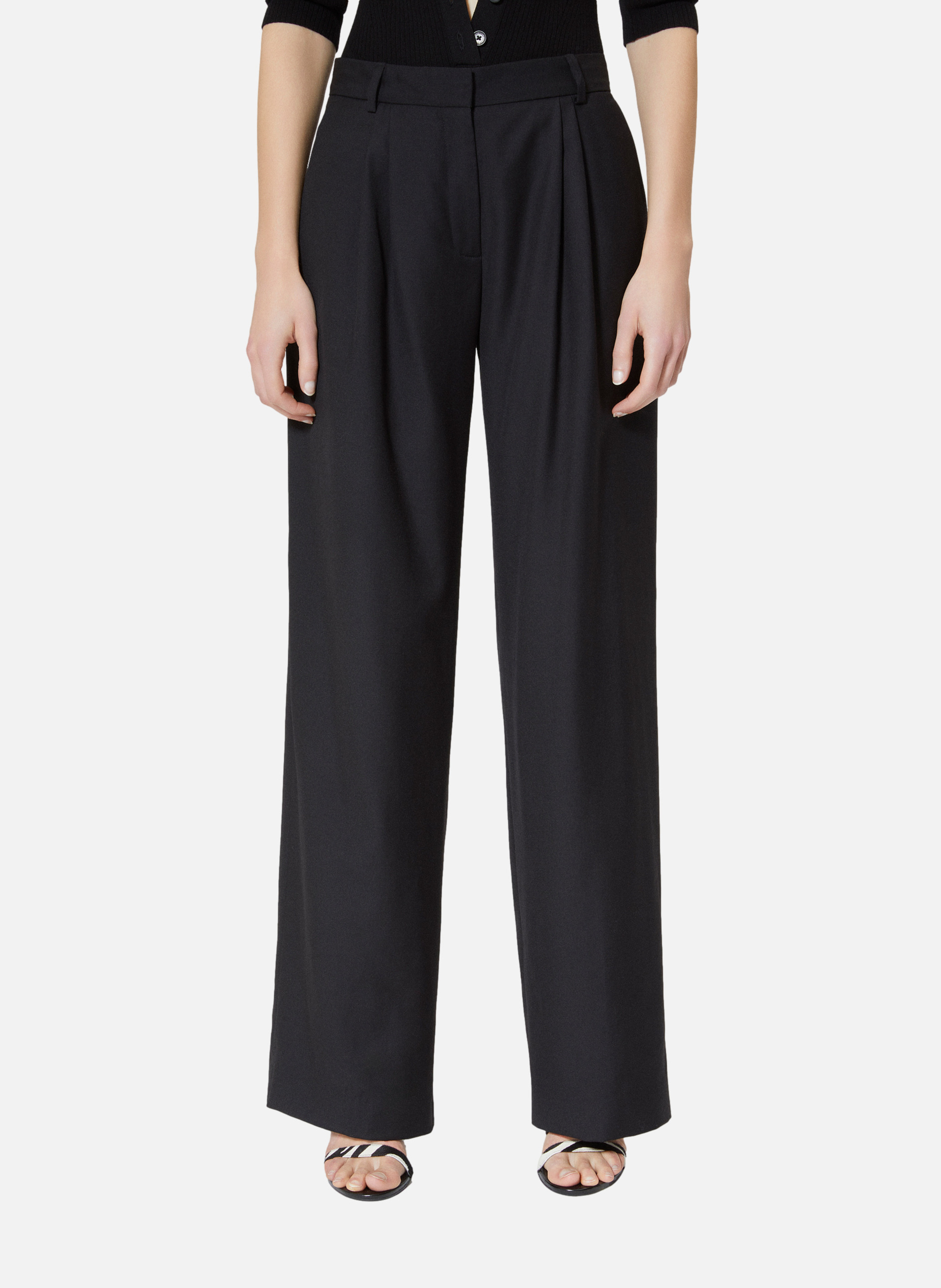 Wide-leg wool suit pants THE KOOPLES Black