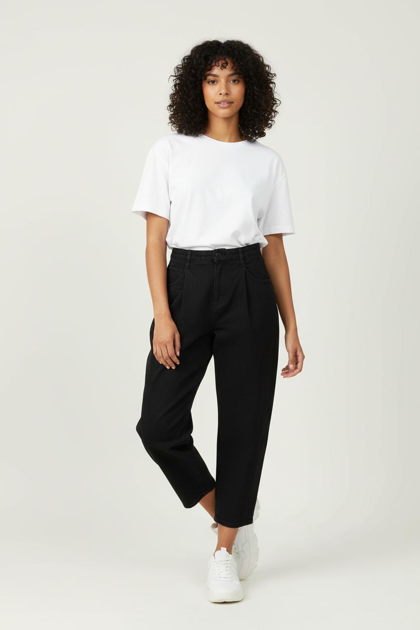 Cropped slim jeans with studs COMPTOIR DES COTONNIERS - Seconde main Black