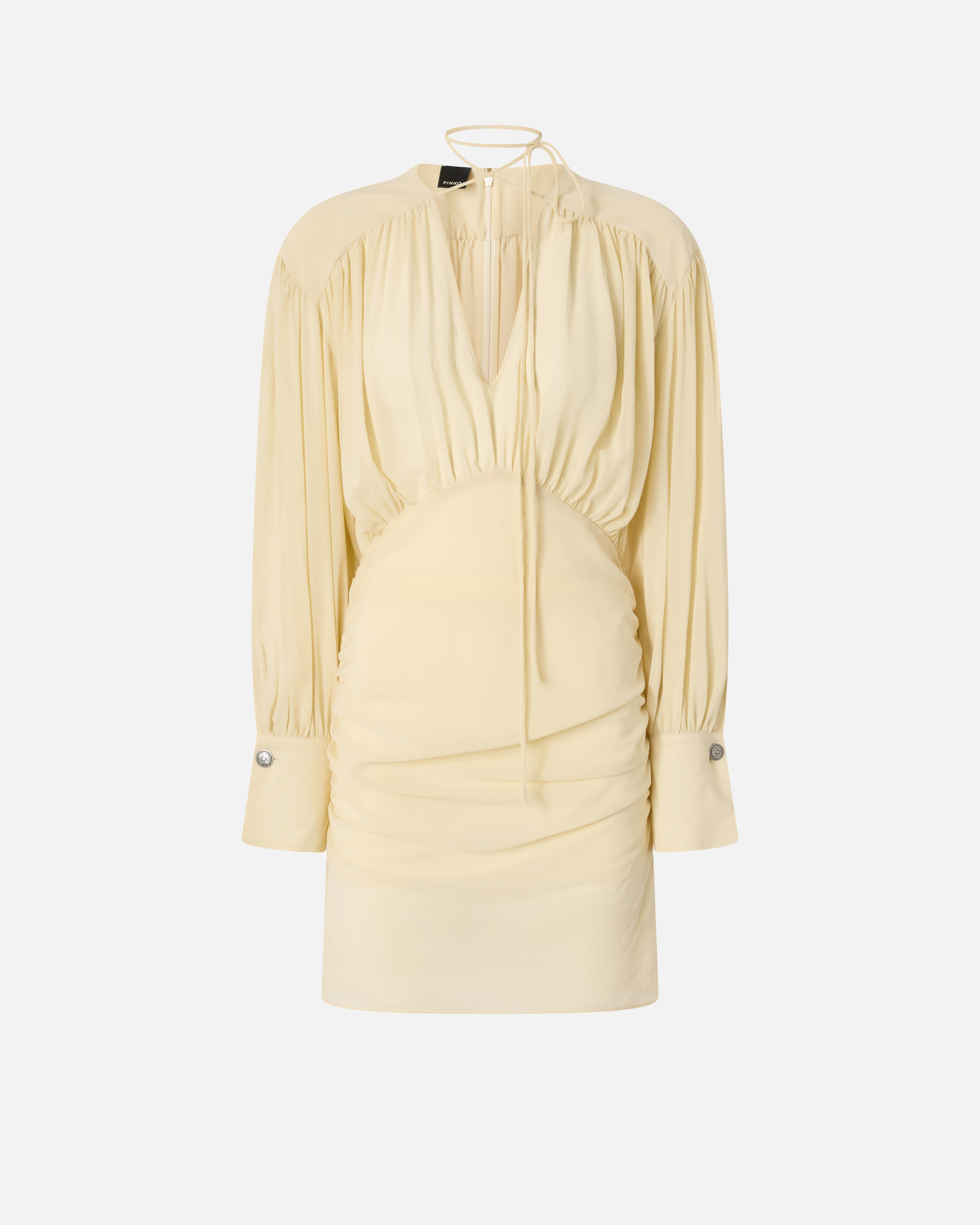 Short draped dress with long sleeves PINKO Blue