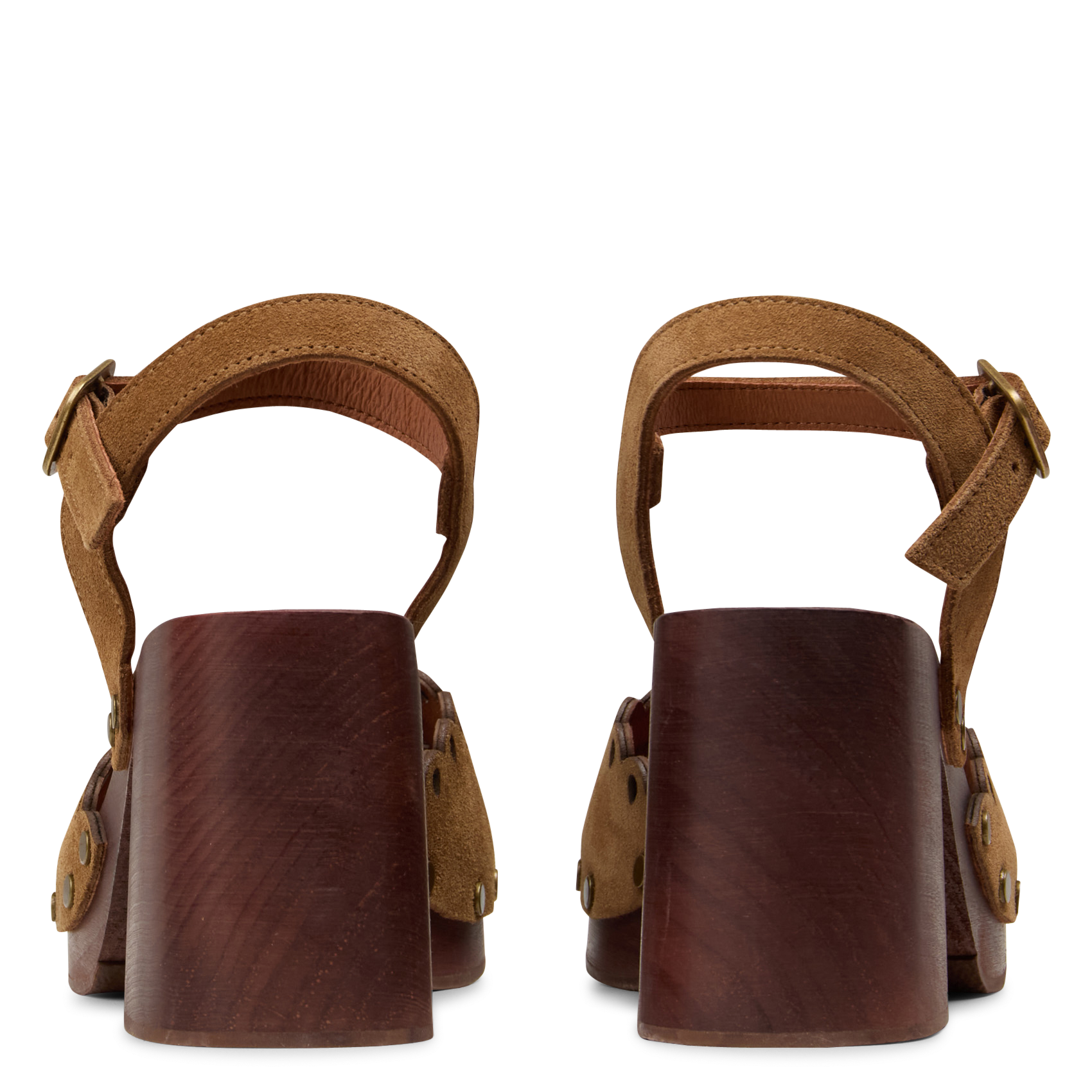 Sandales à talon en cuir velours MELLOW YELLOW Marron