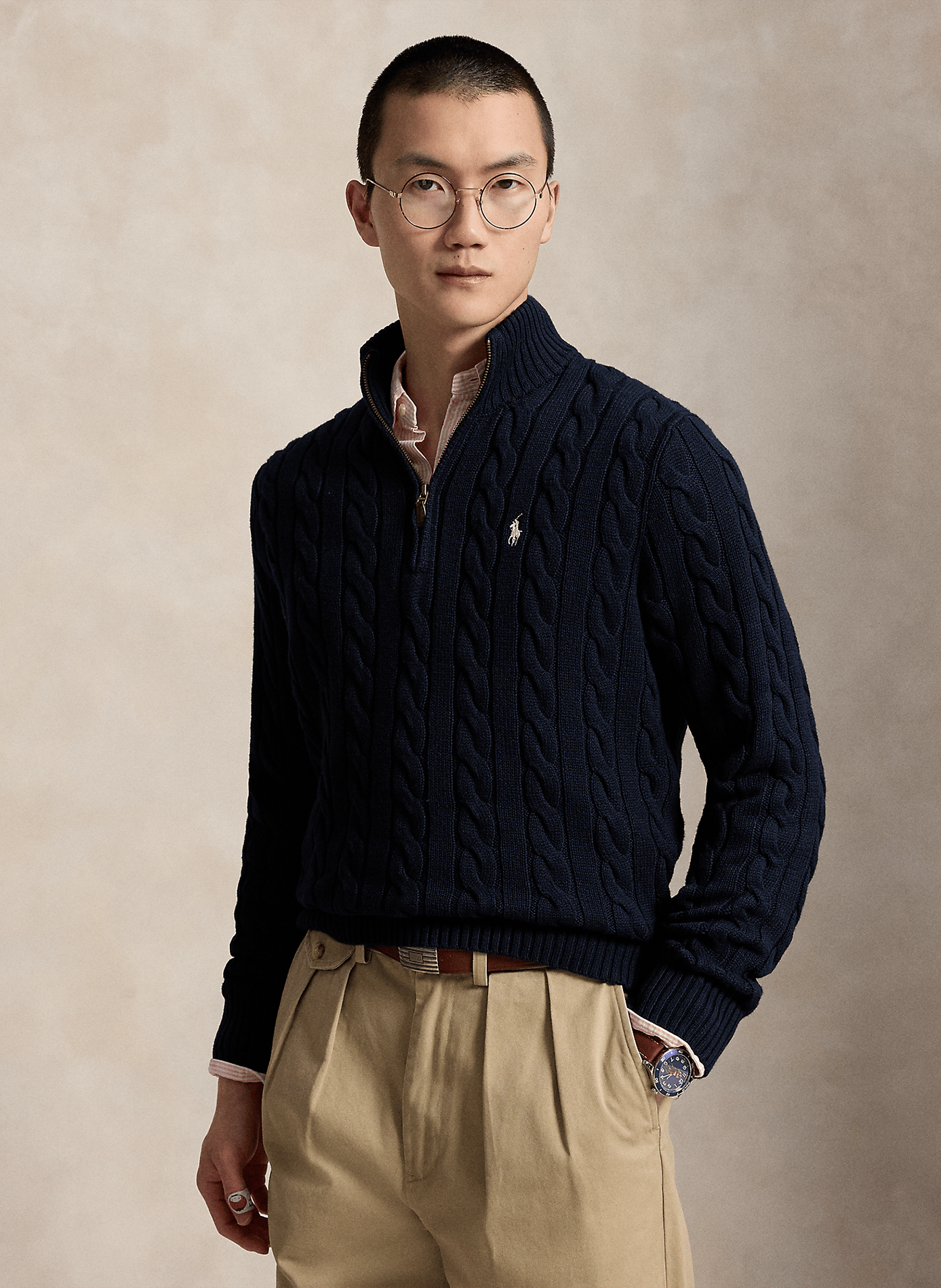 Zopfpullover aus Baumwolle POLO RALPH LAUREN Blau