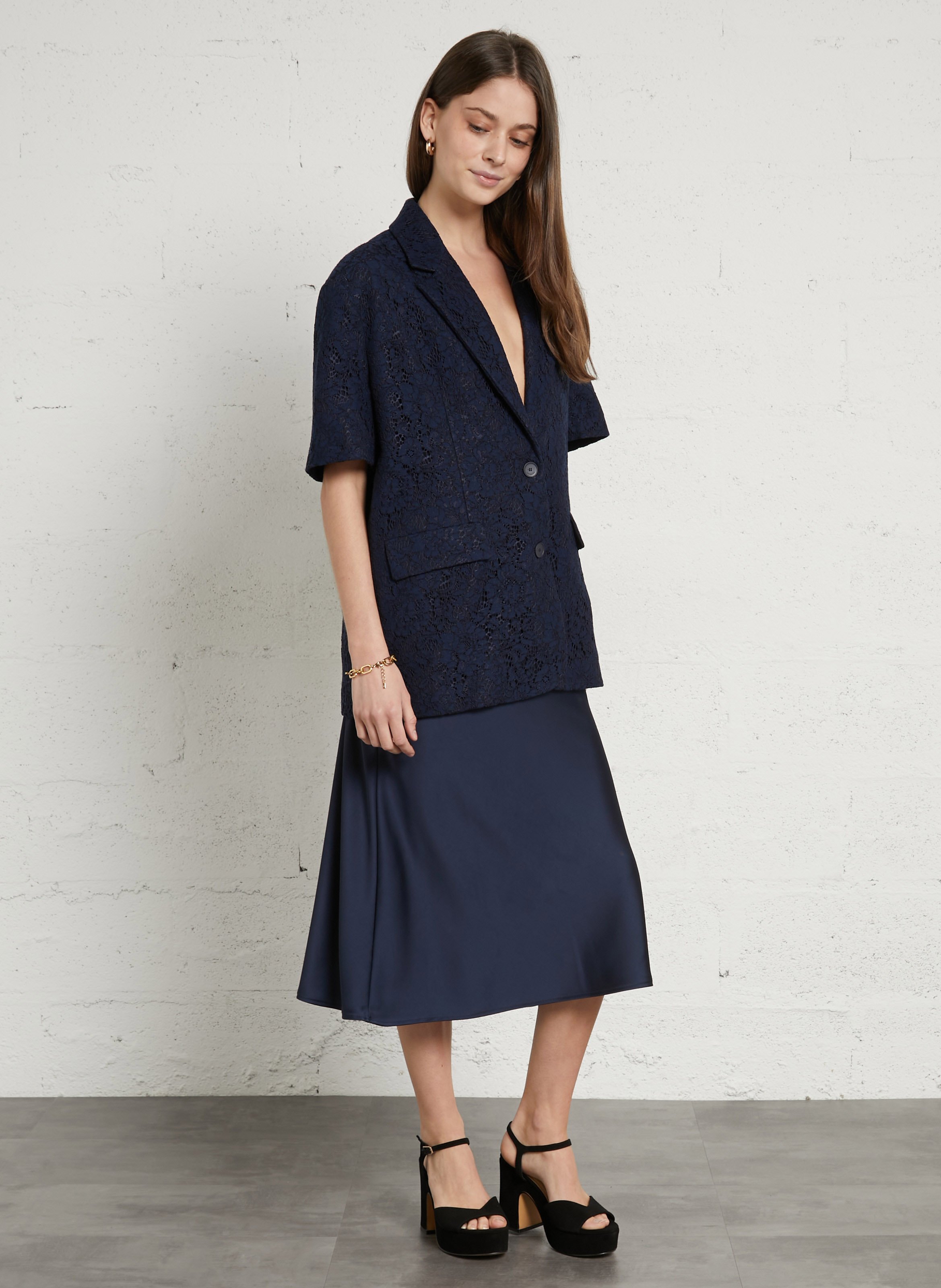 Short-sleeved lace blazer IMPERIAL Blue