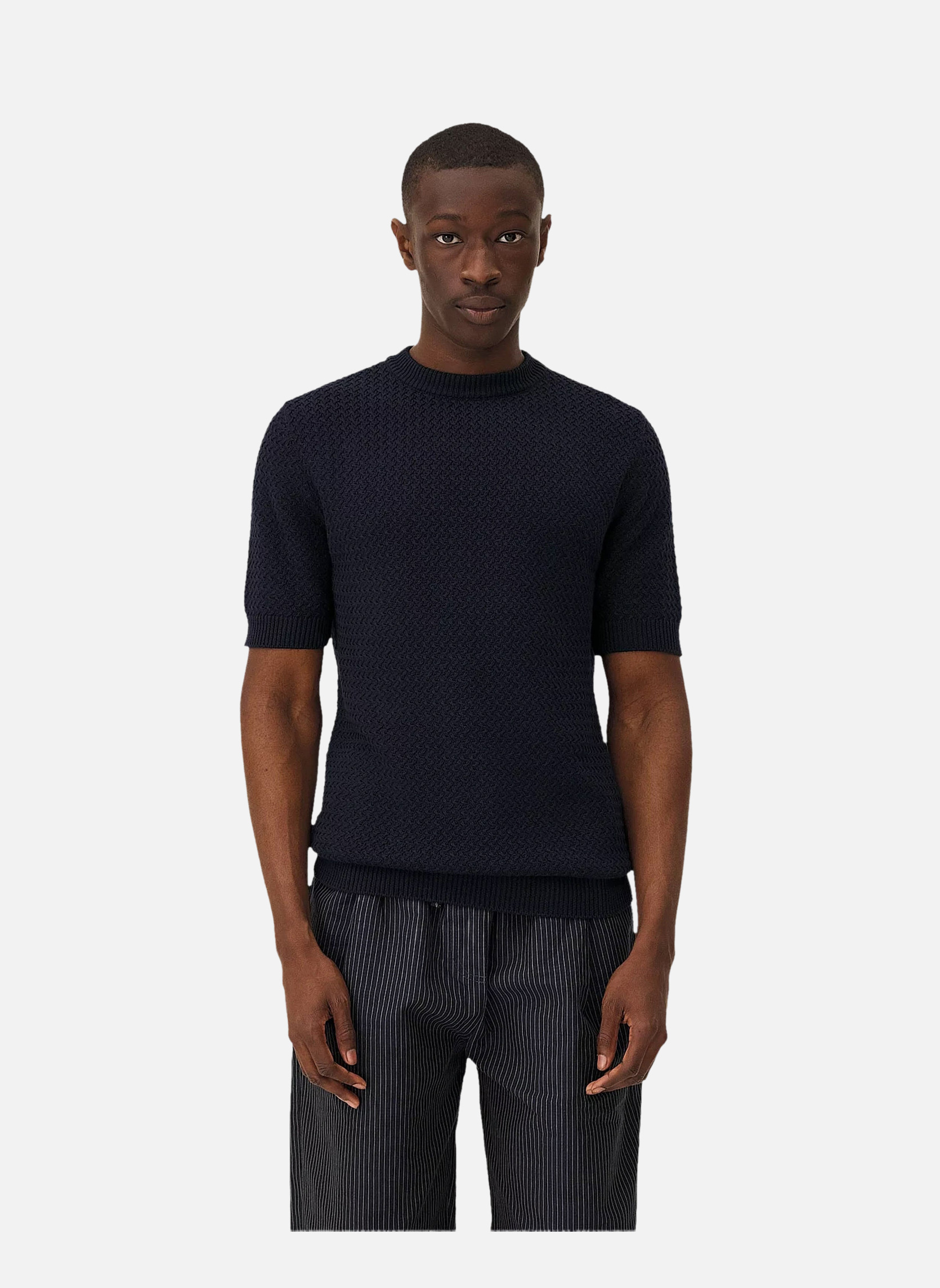 Short-sleeve knit MADERA NAVY Noyoco Blue