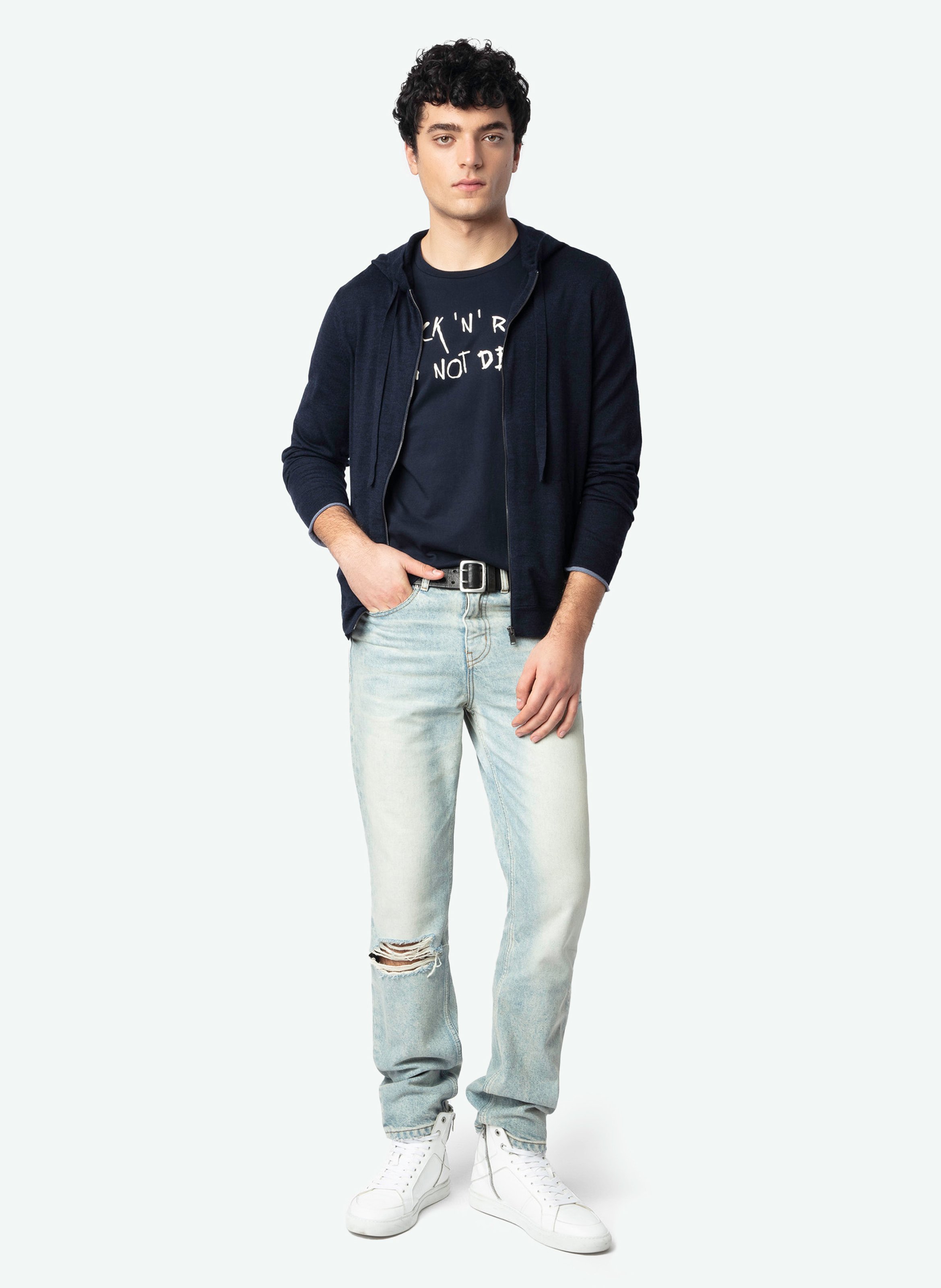Zippered Merino Wool Hooded Vest ZADIG&VOLTAIRE Blue