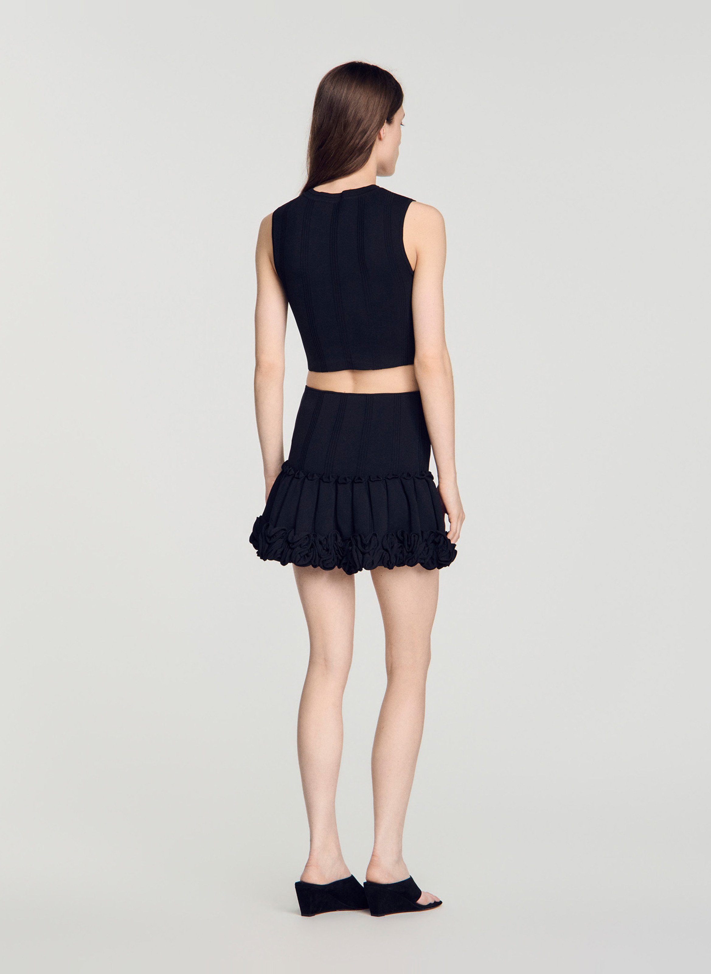 Pull court sans manches SANDRO Noir
