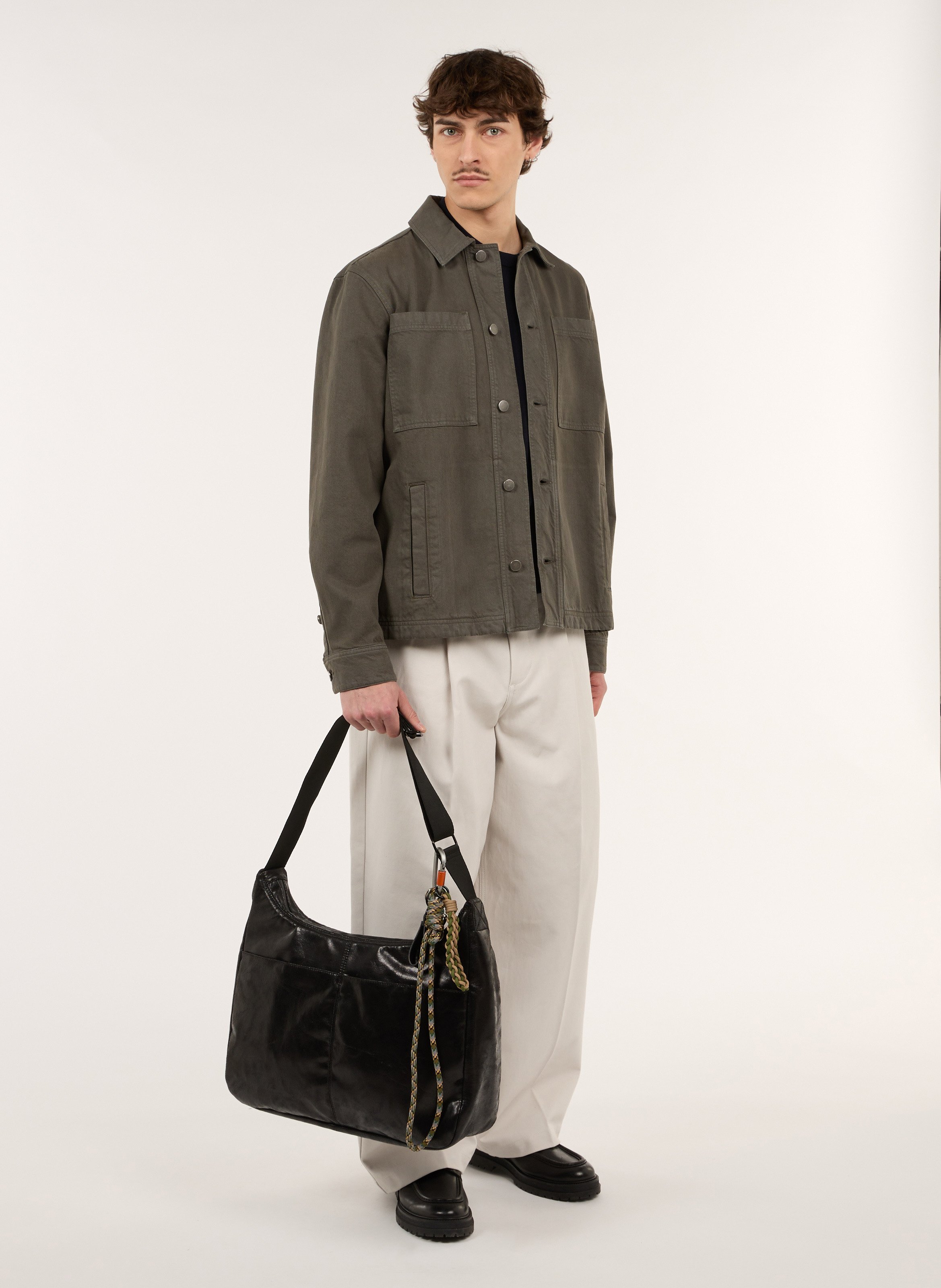 Oversize-Baumwolljacke mit klassischem Kragen SAISON 1865 Khaki
