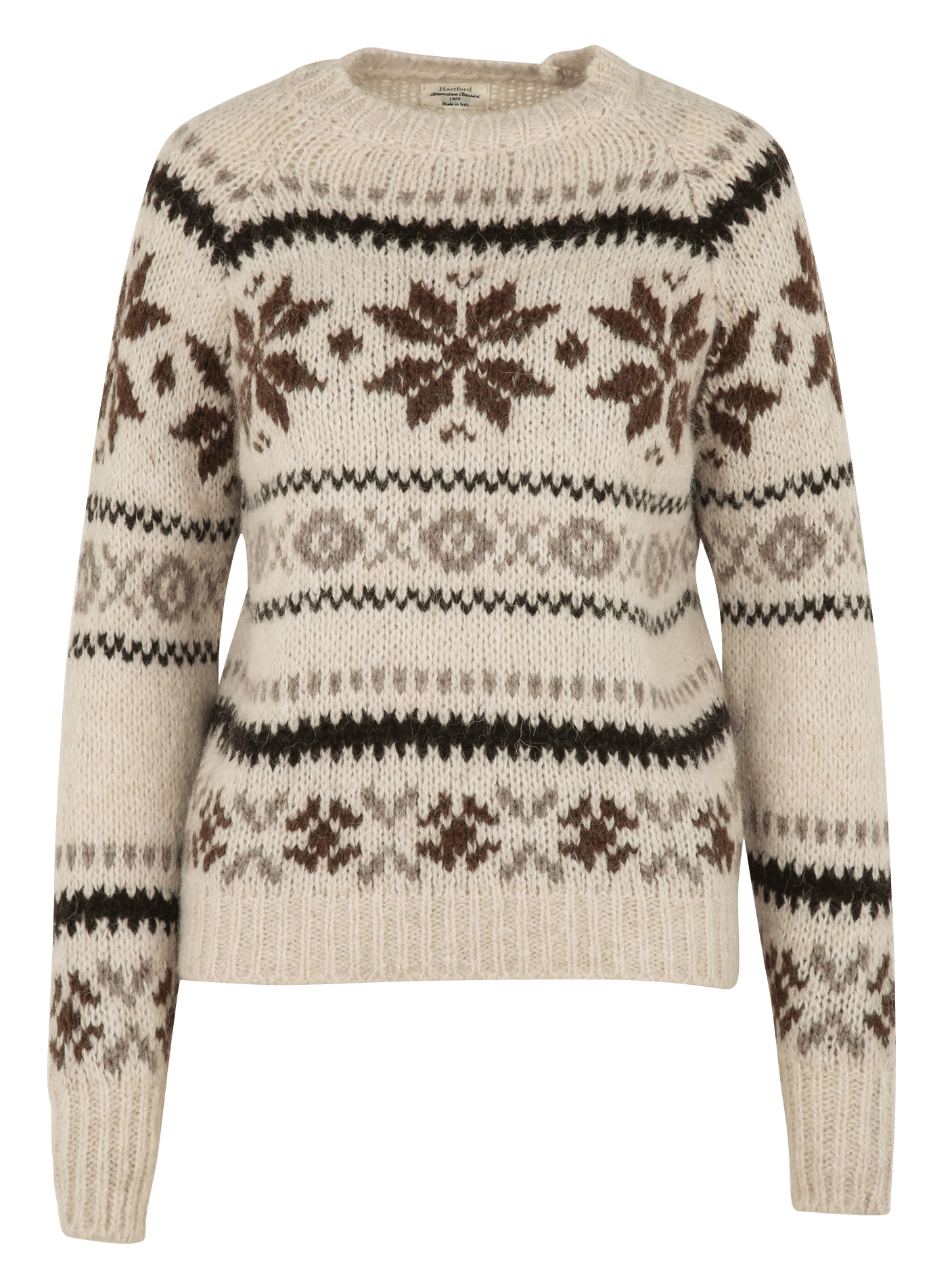 Oversize round-neck knit sweater HARTFORD Beige