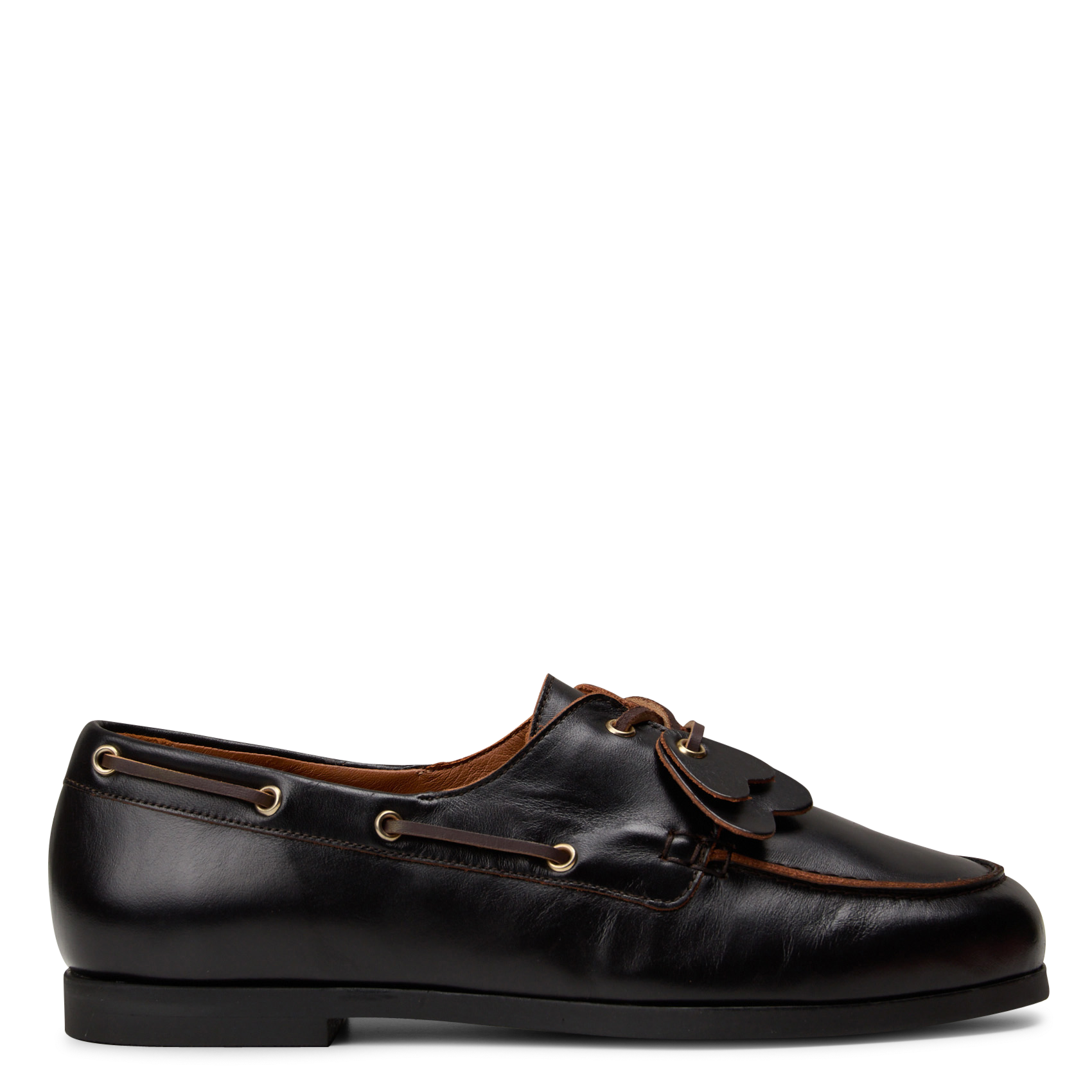 Mocassins à lacets en cuir de vachette MAISON TOUFET Marron