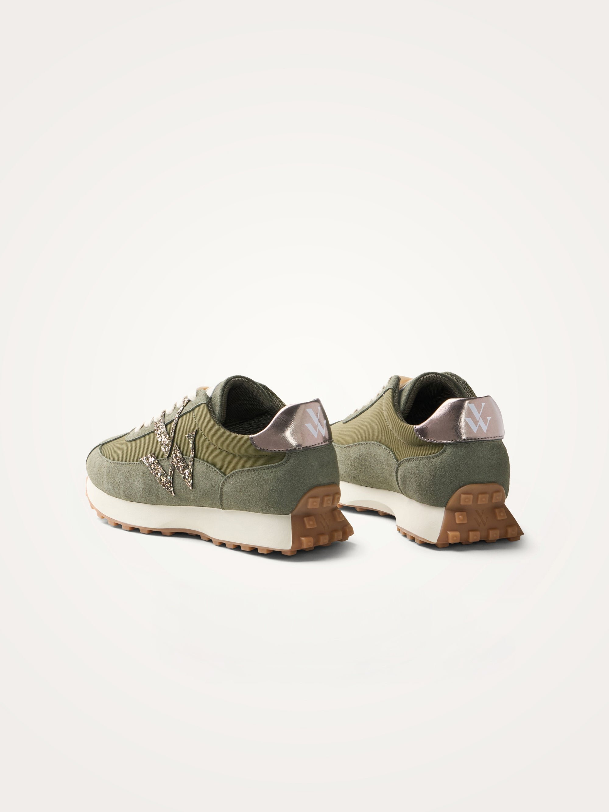 Sneakers with monogram on running sole VANESSA WU Green