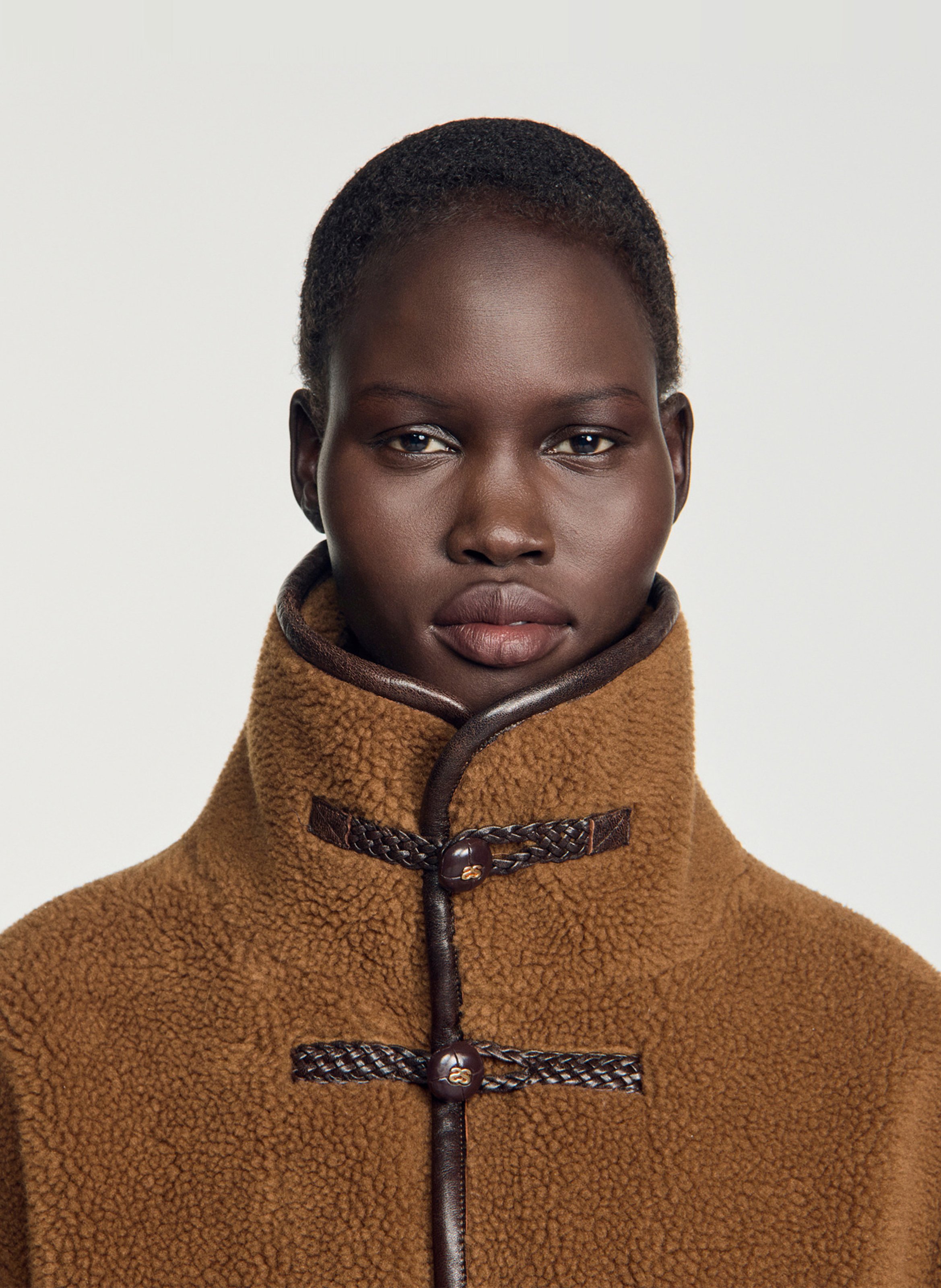 Manteau ample en fausse fourrure SANDRO Marron
