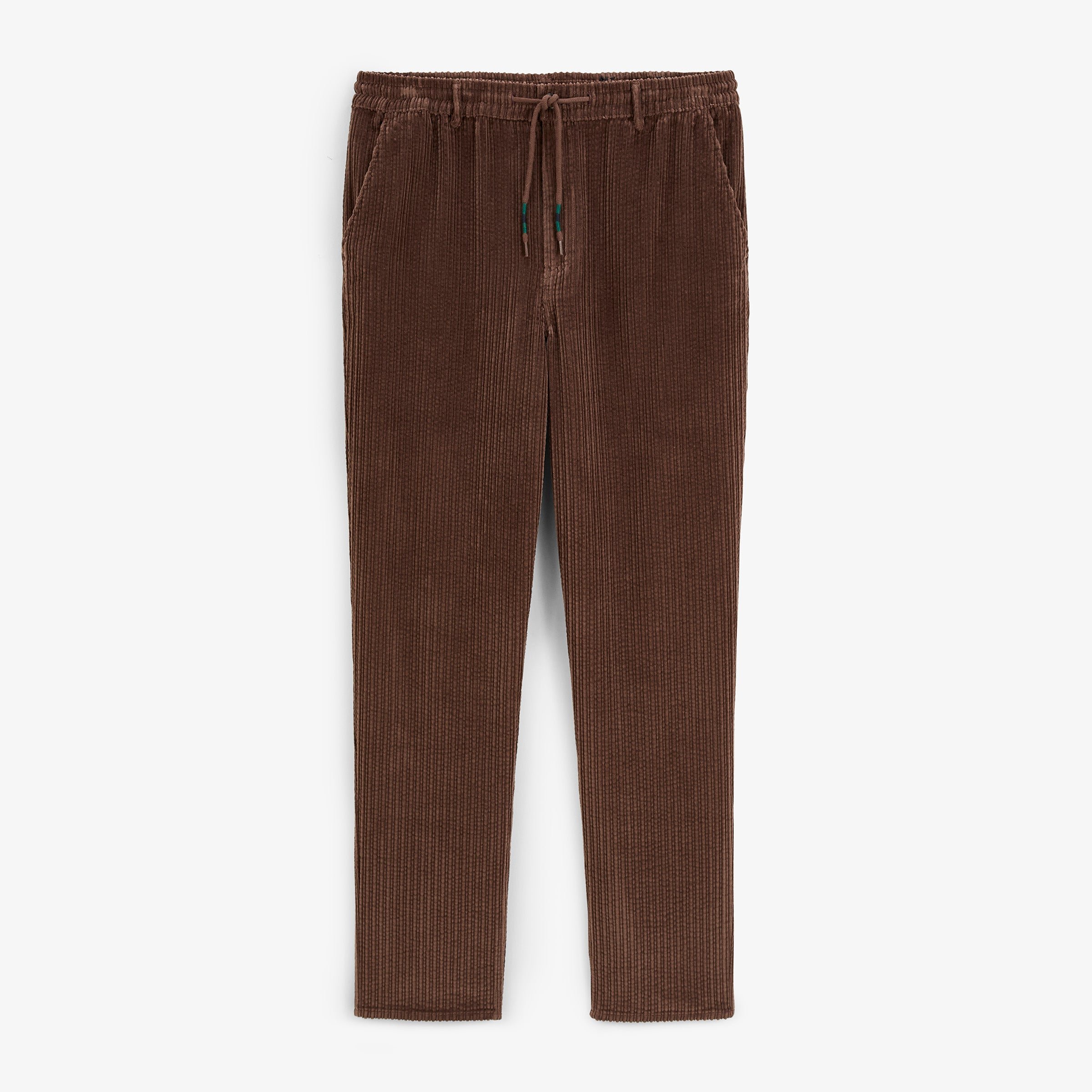 Corduroy stretch pants 557 with elasticated waist in brownie brown SERGE BLANCO Brown